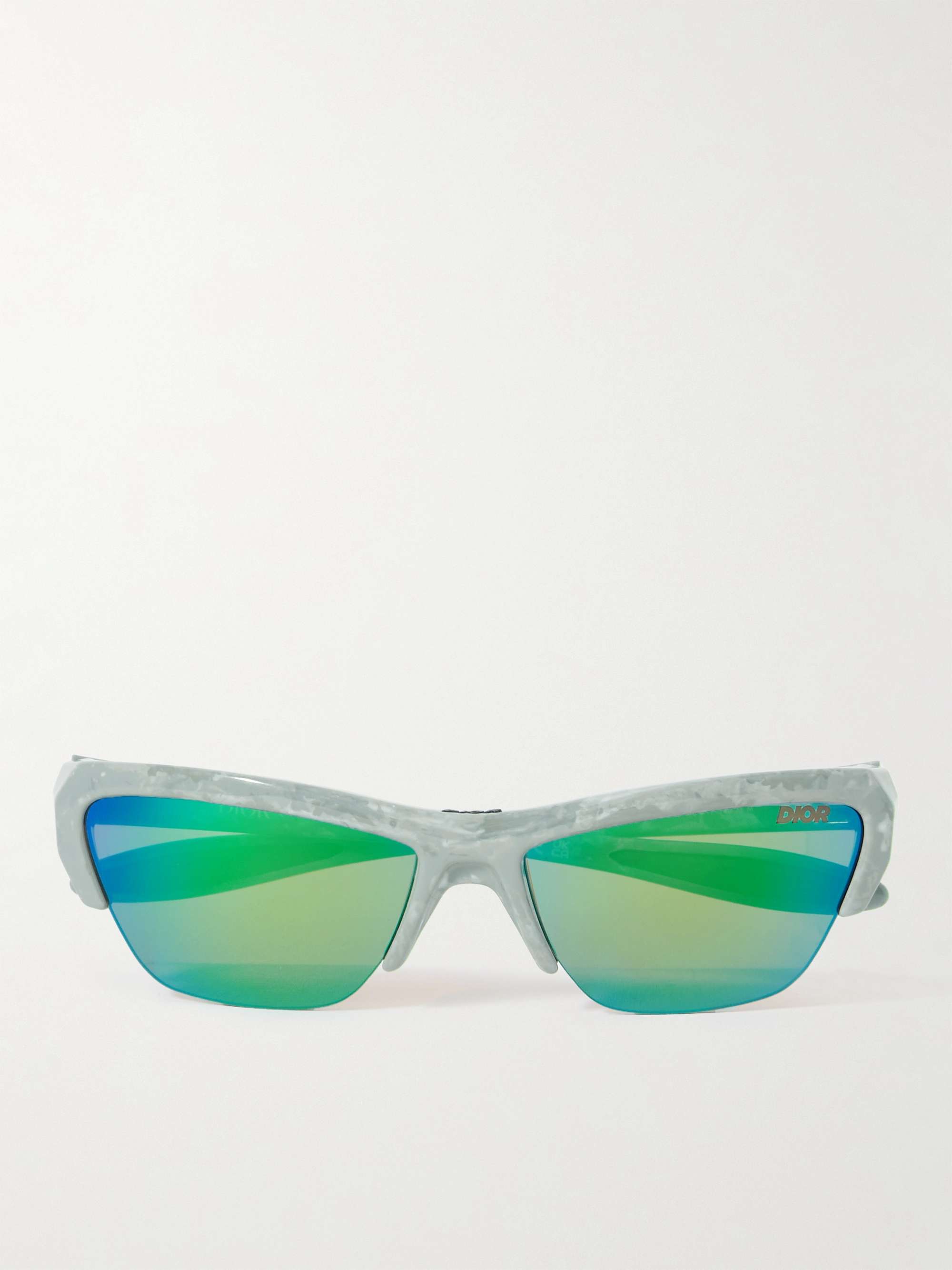 Diorbay S1U Rectangular-Frame Acetate Mirrored Sunglasses