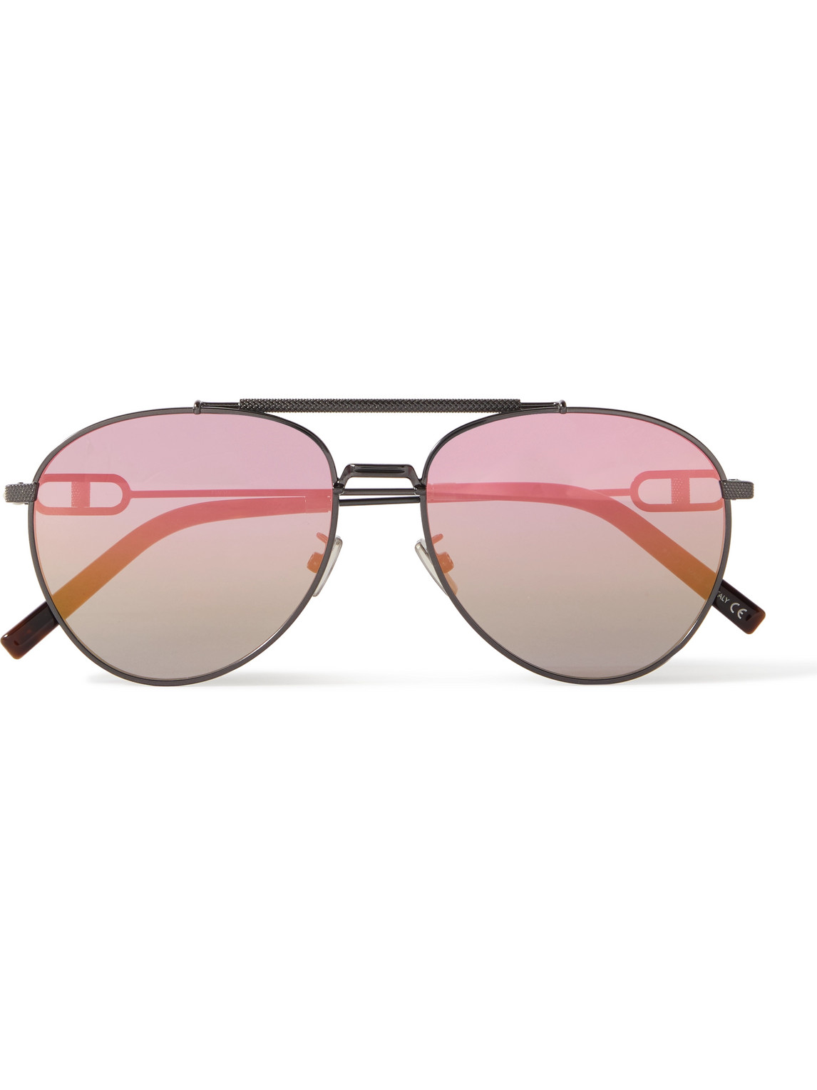 Dior Cd Link R1u Aviator-style Gunmetal-tone Sunglasses In Metallic