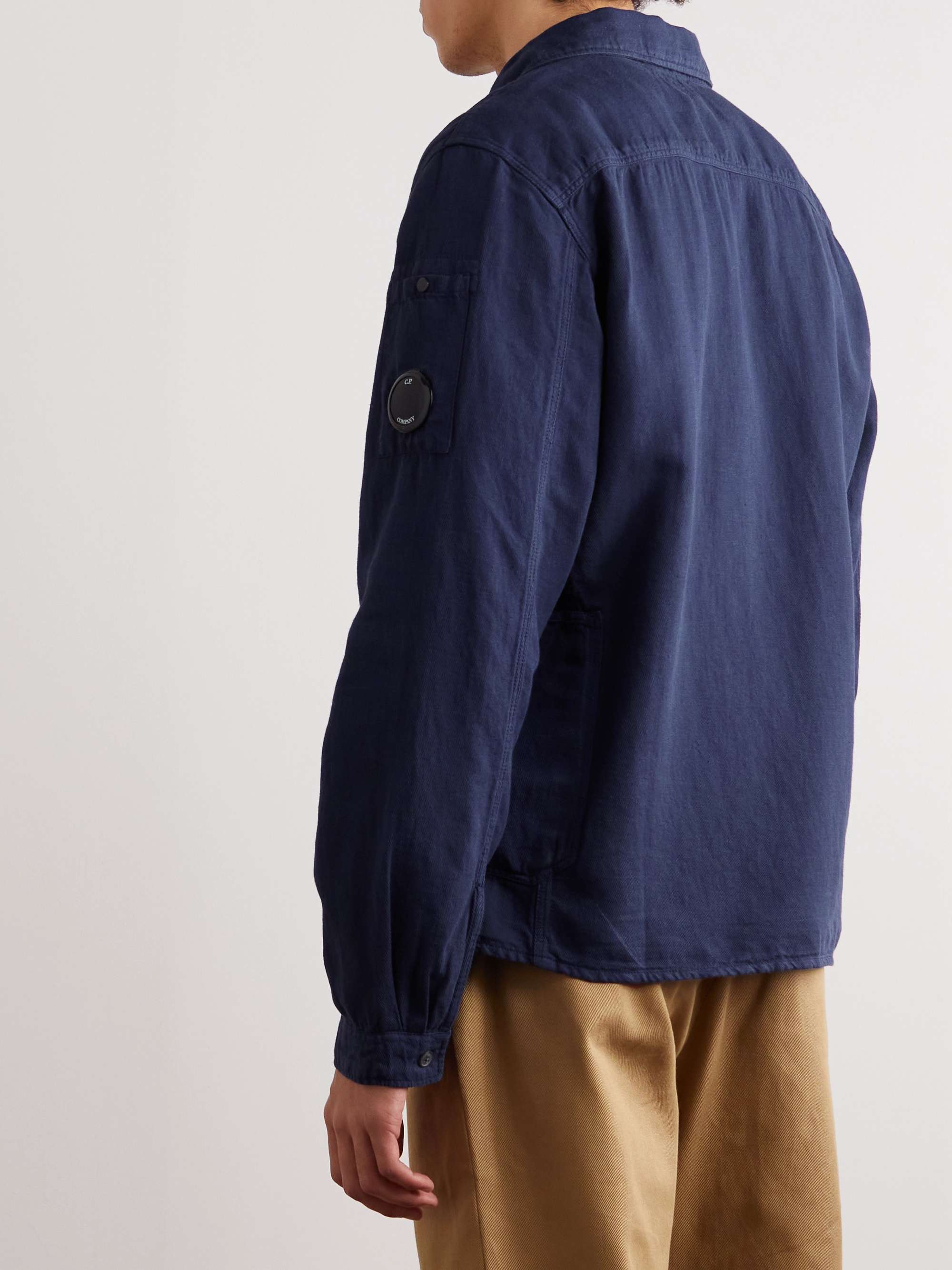 C.P. COMPANY Broken Cotton and Linen-Blend Shirt Jacket