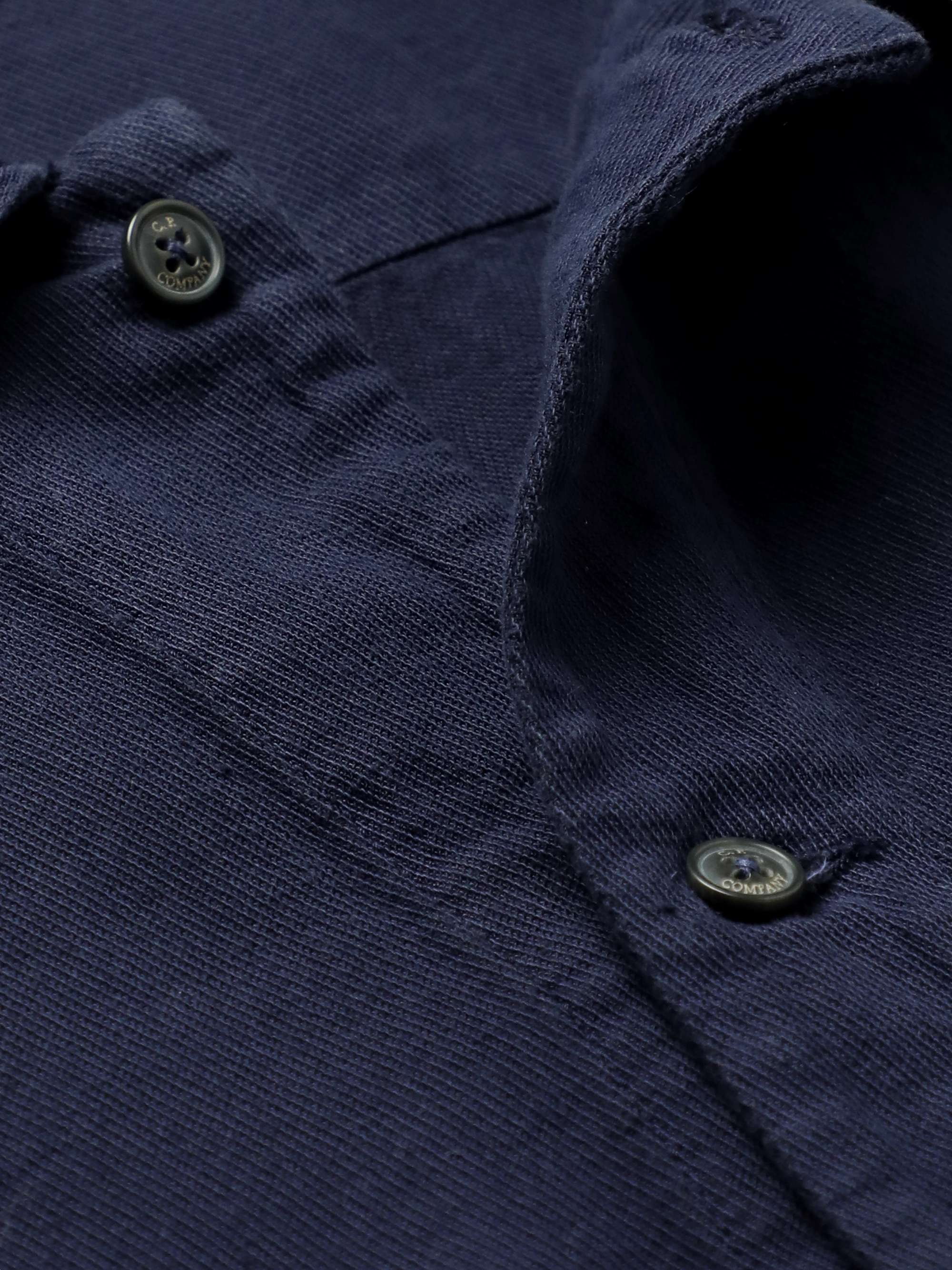 C.P. COMPANY Broken Cotton and Linen-Blend Shirt Jacket