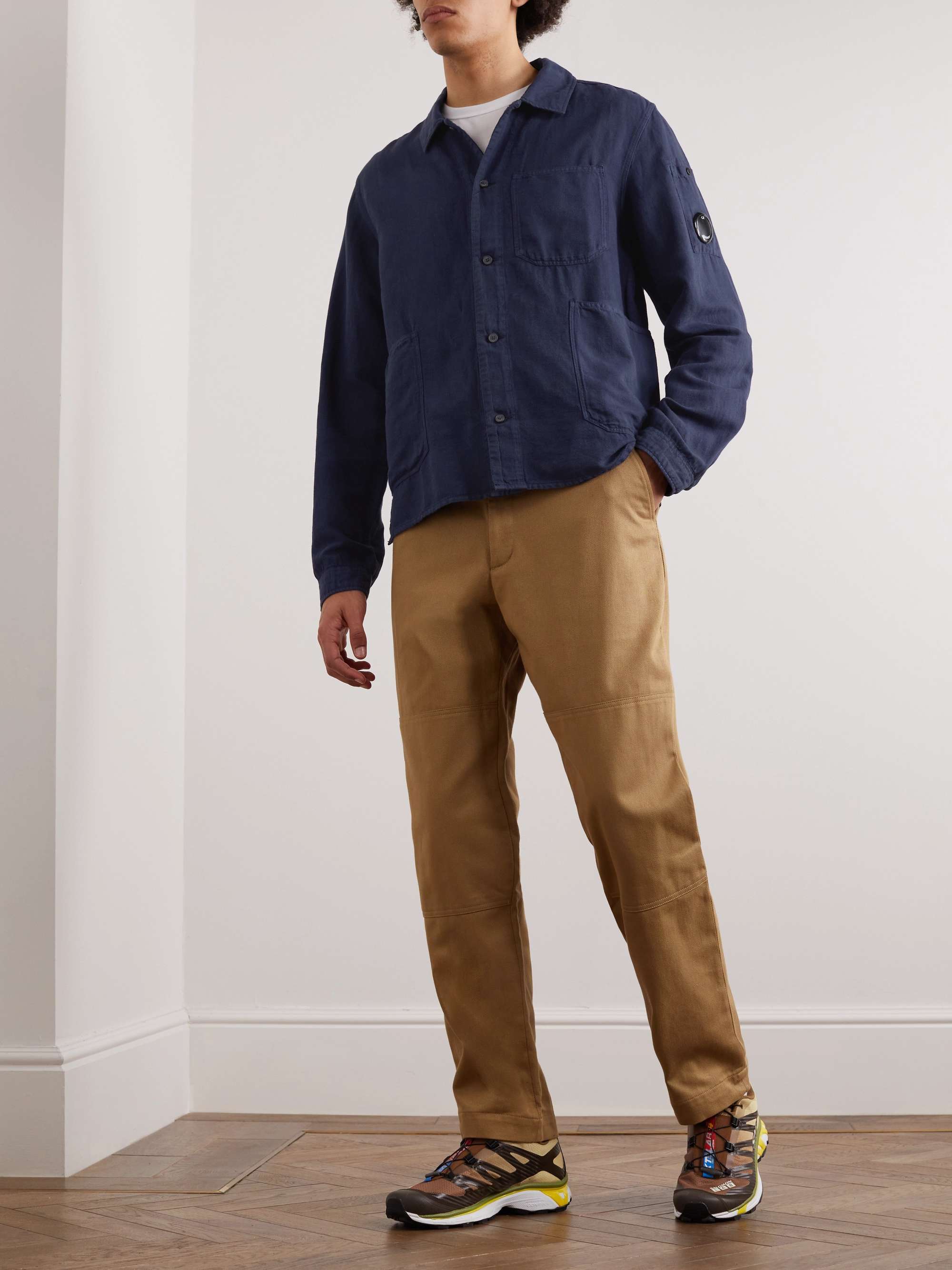 C.P. COMPANY Broken Cotton and Linen-Blend Shirt Jacket