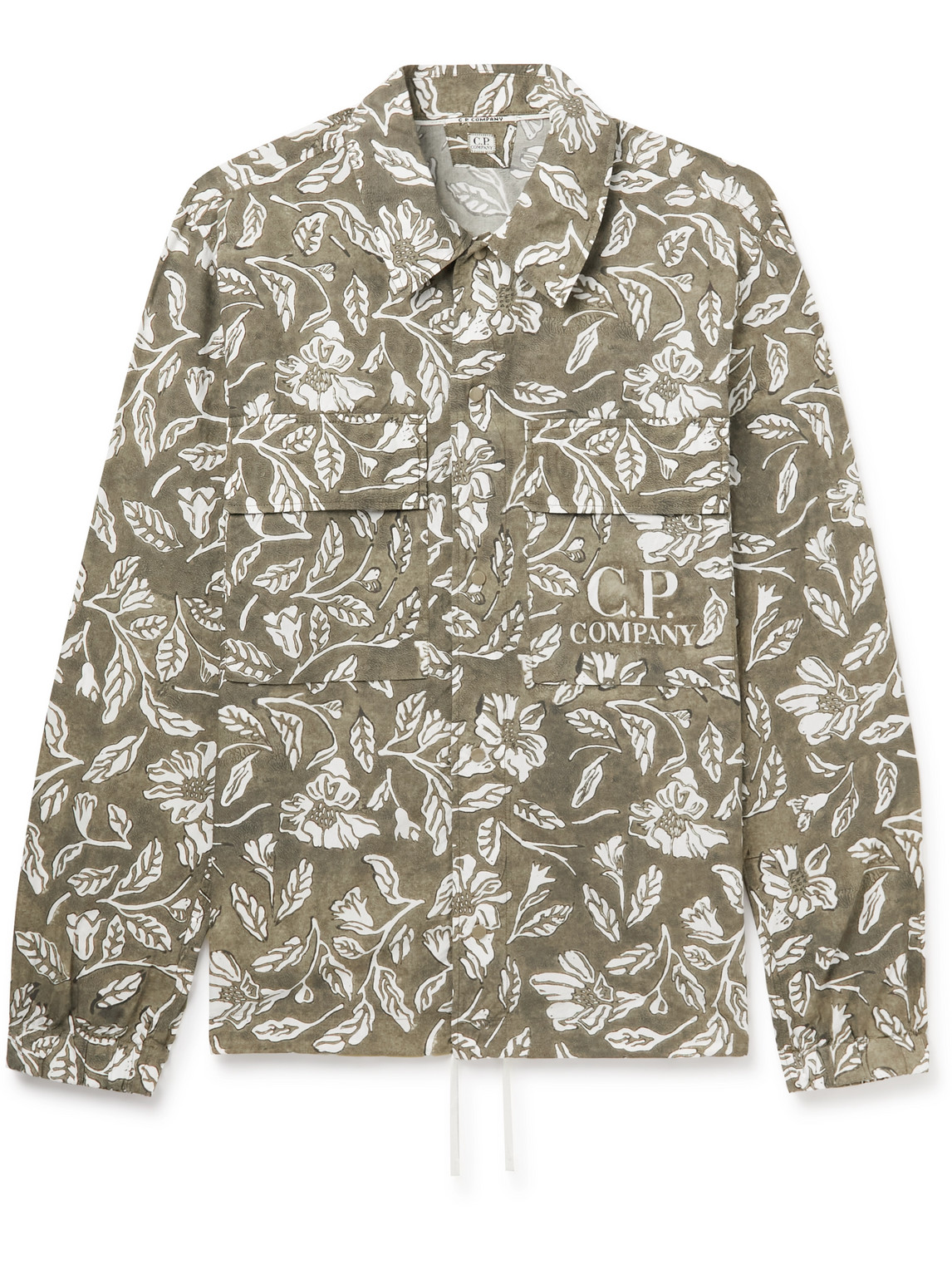 C.P. Company - Printed Cotton-Poplin Shirt Jacket - Men - Green - S