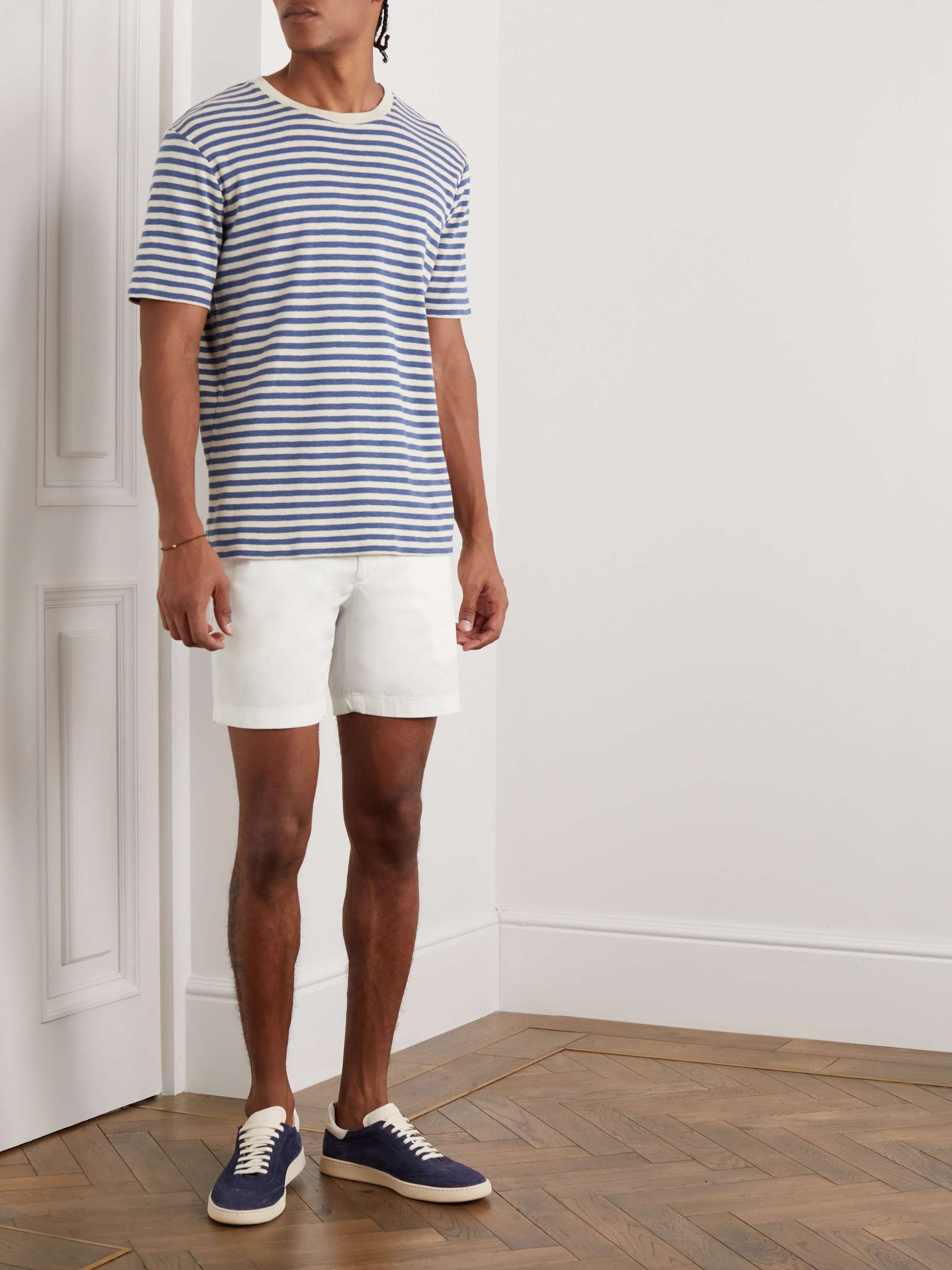 THEORY Zaine Straight-Leg Stretch-Cotton Chino Shorts