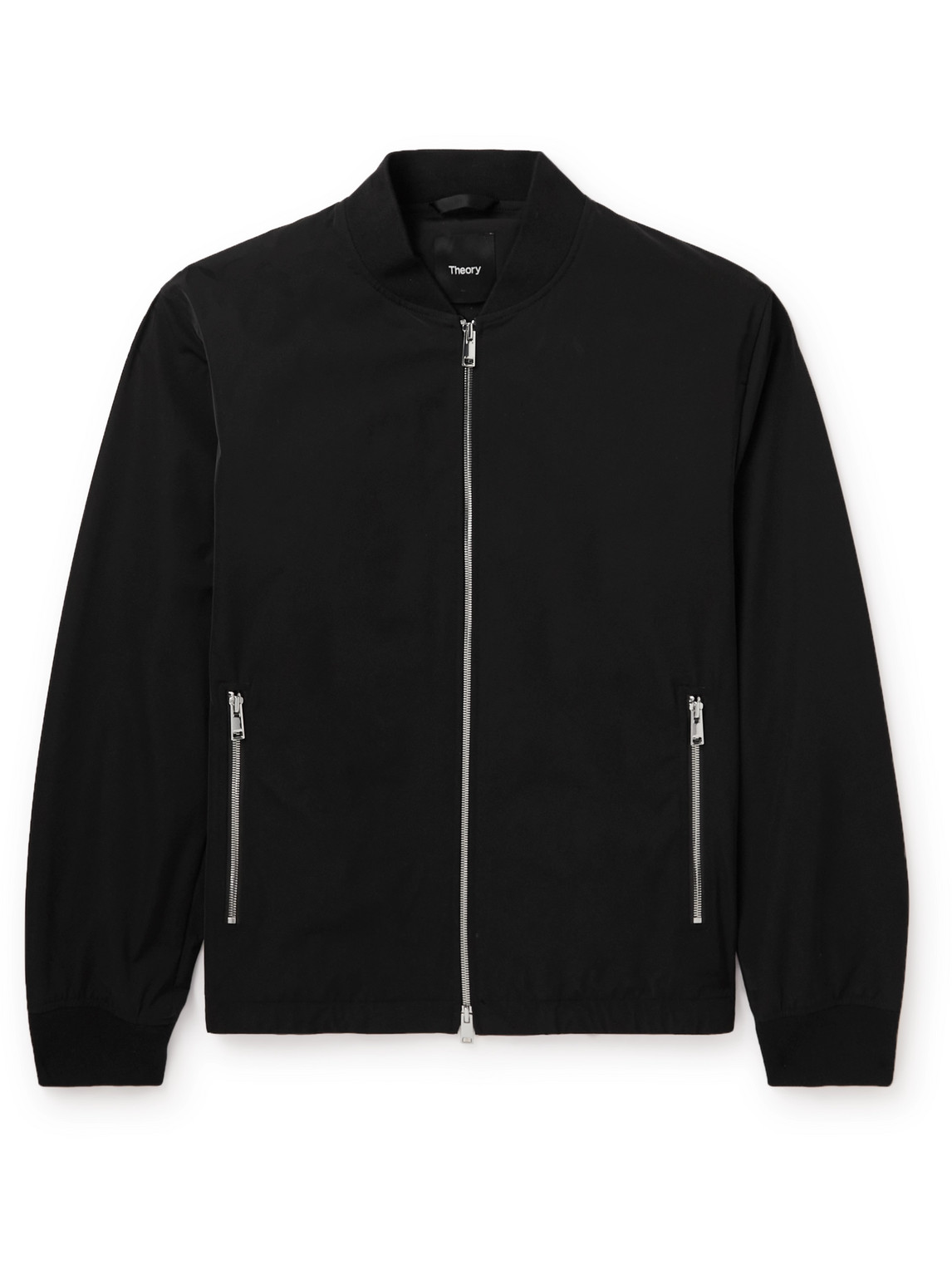 Theory City Foundation Tech Water Resistant Twill Bomber Jacket In Black