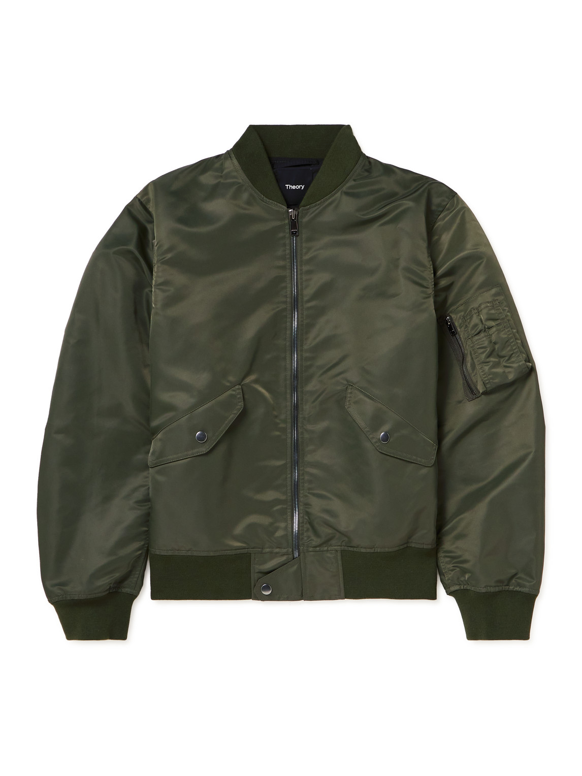 Theory Khaki Flight Bomber Jacket In Green