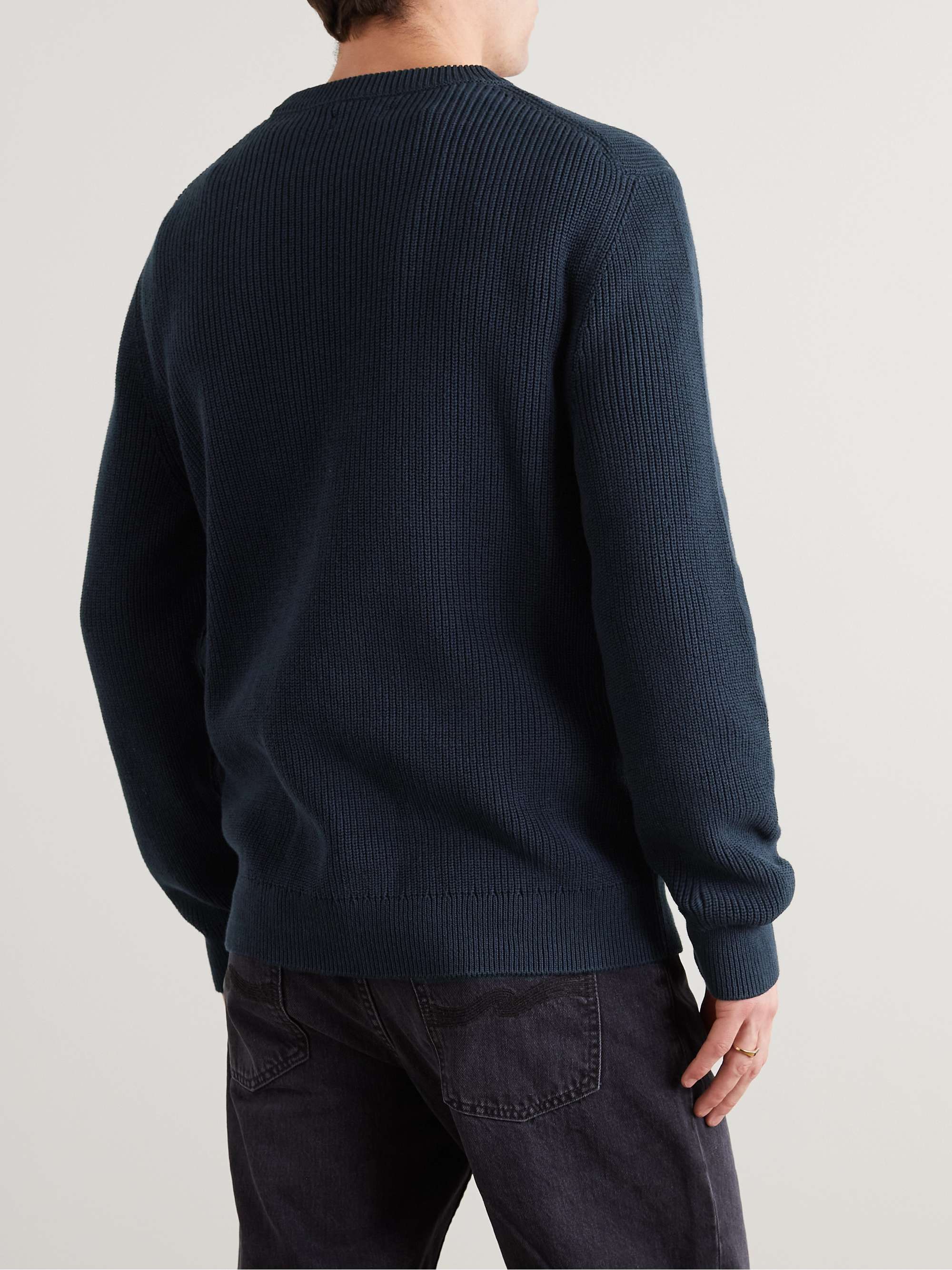NUDIE JEANS August Ribbed Cotton Sweater for Men | MR PORTER