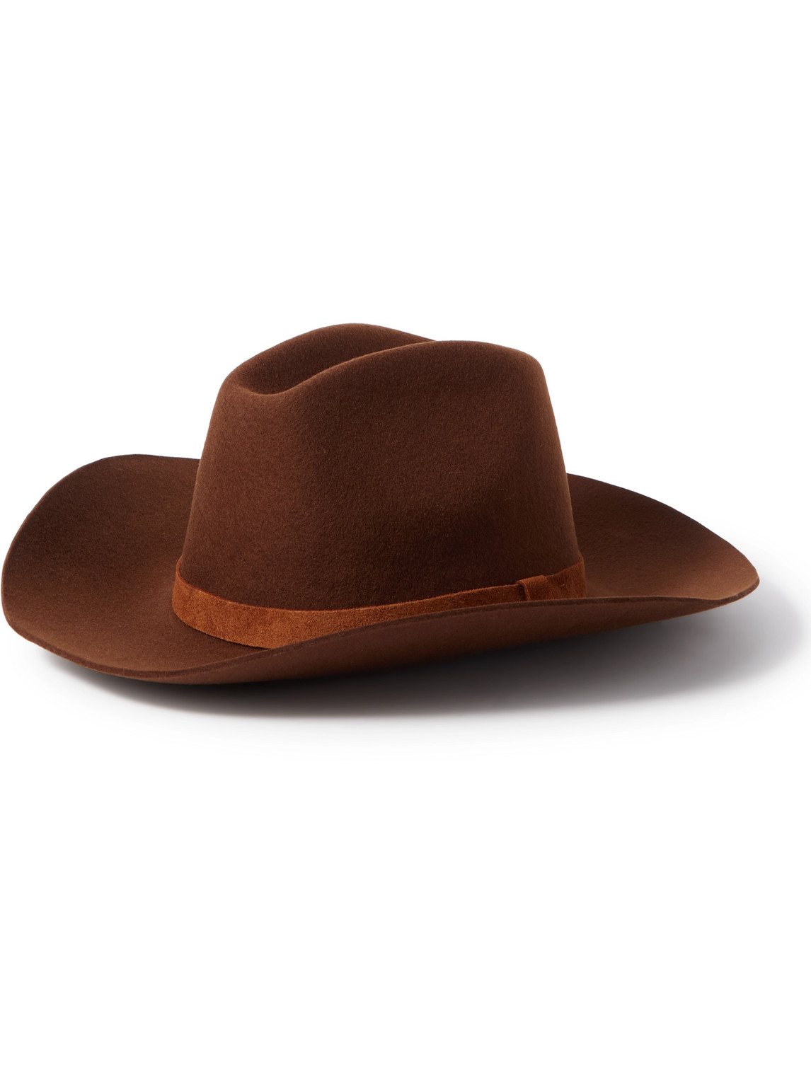 Nudie Jeans Suede-trimmed Wool-felt Western Hat In Brown