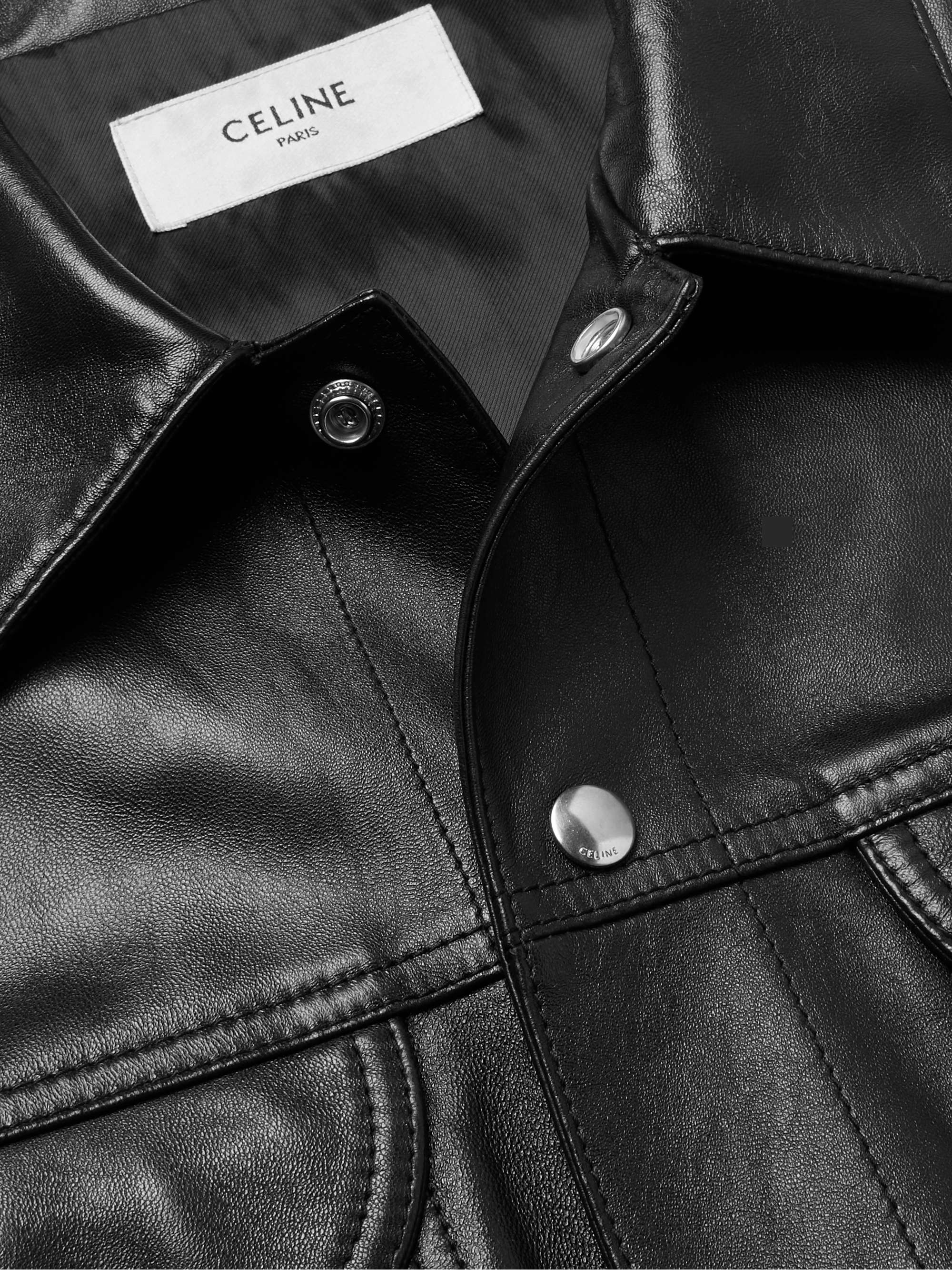 CELINE HOMME Leather Trucker Jacket