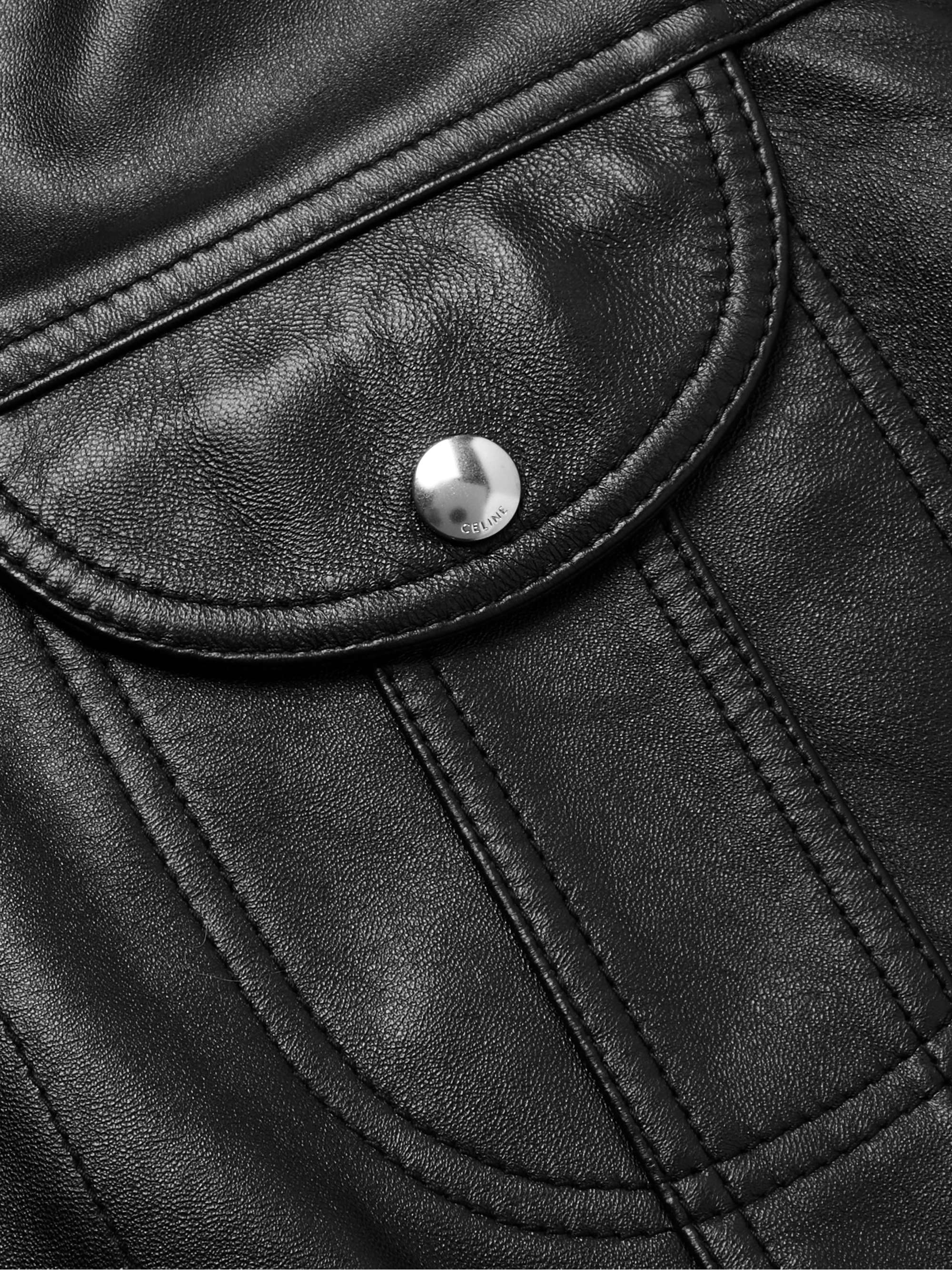 CELINE HOMME Leather Trucker Jacket