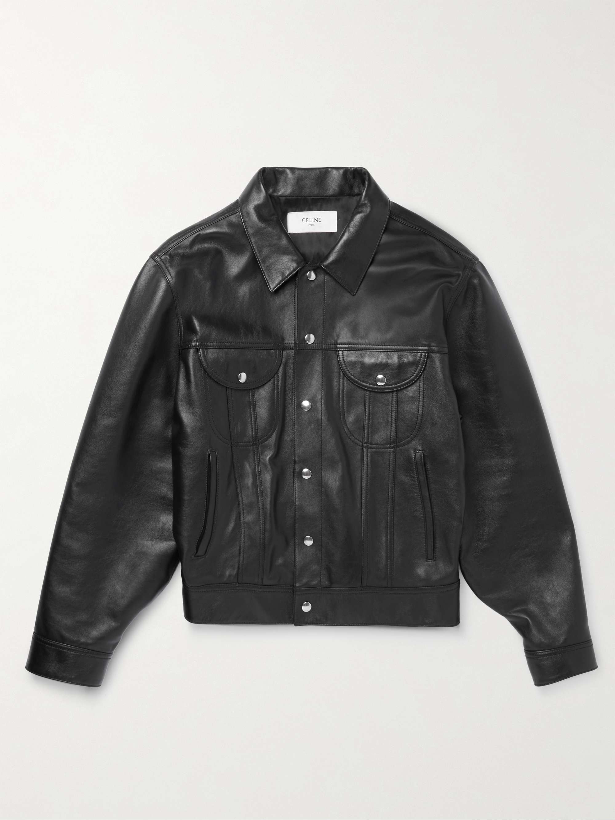 CELINE HOMME Leather Trucker Jacket