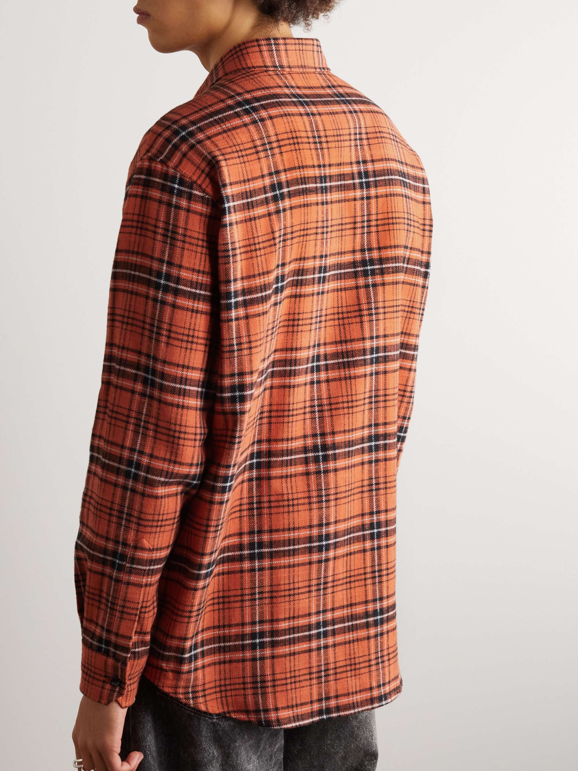 CELINE HOMME Checked Cotton-Flannel Shirt