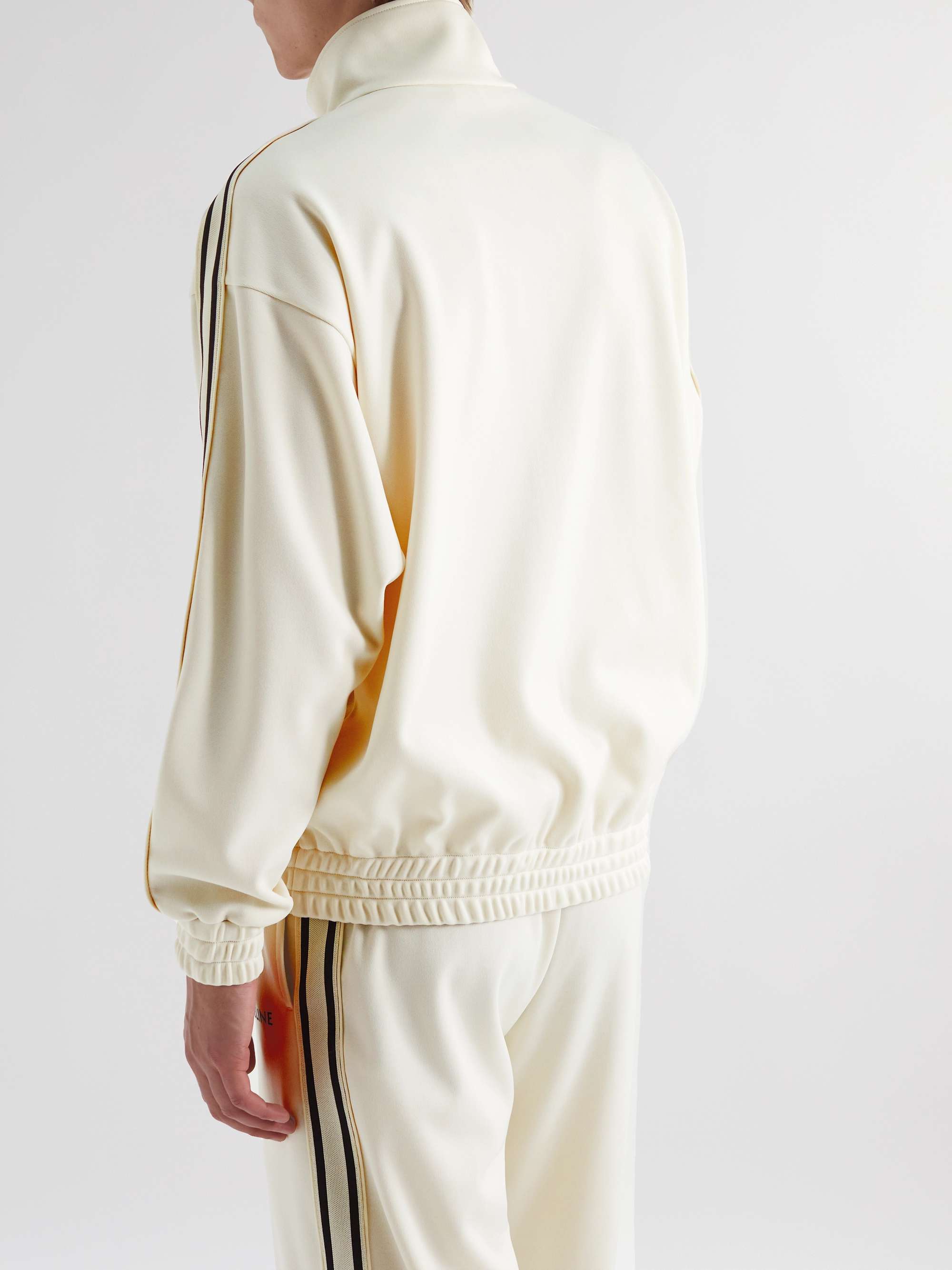 CELINE HOMME Logo-Print Striped Jersey Track Jacket