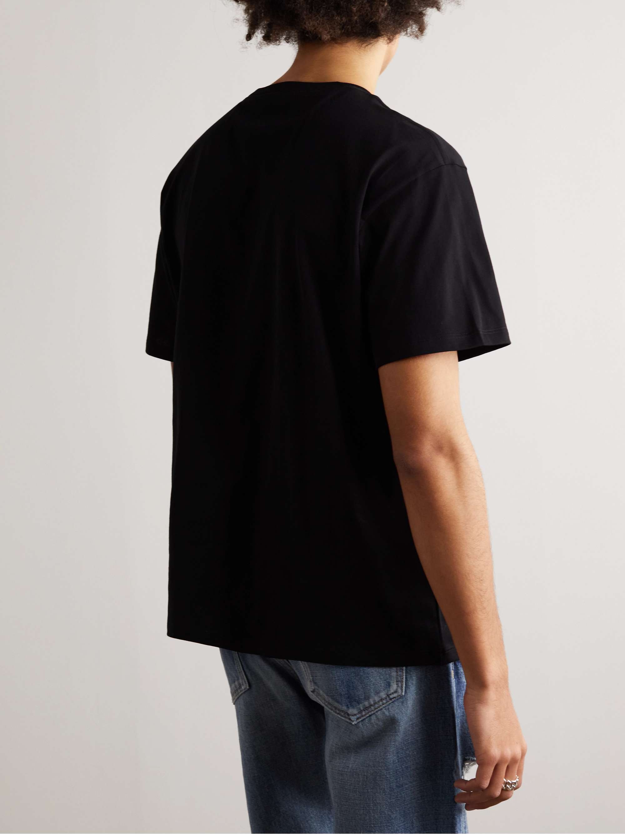 CELINE HOMME Logo-Print Embellished Cotton-Jersey T-Shirt