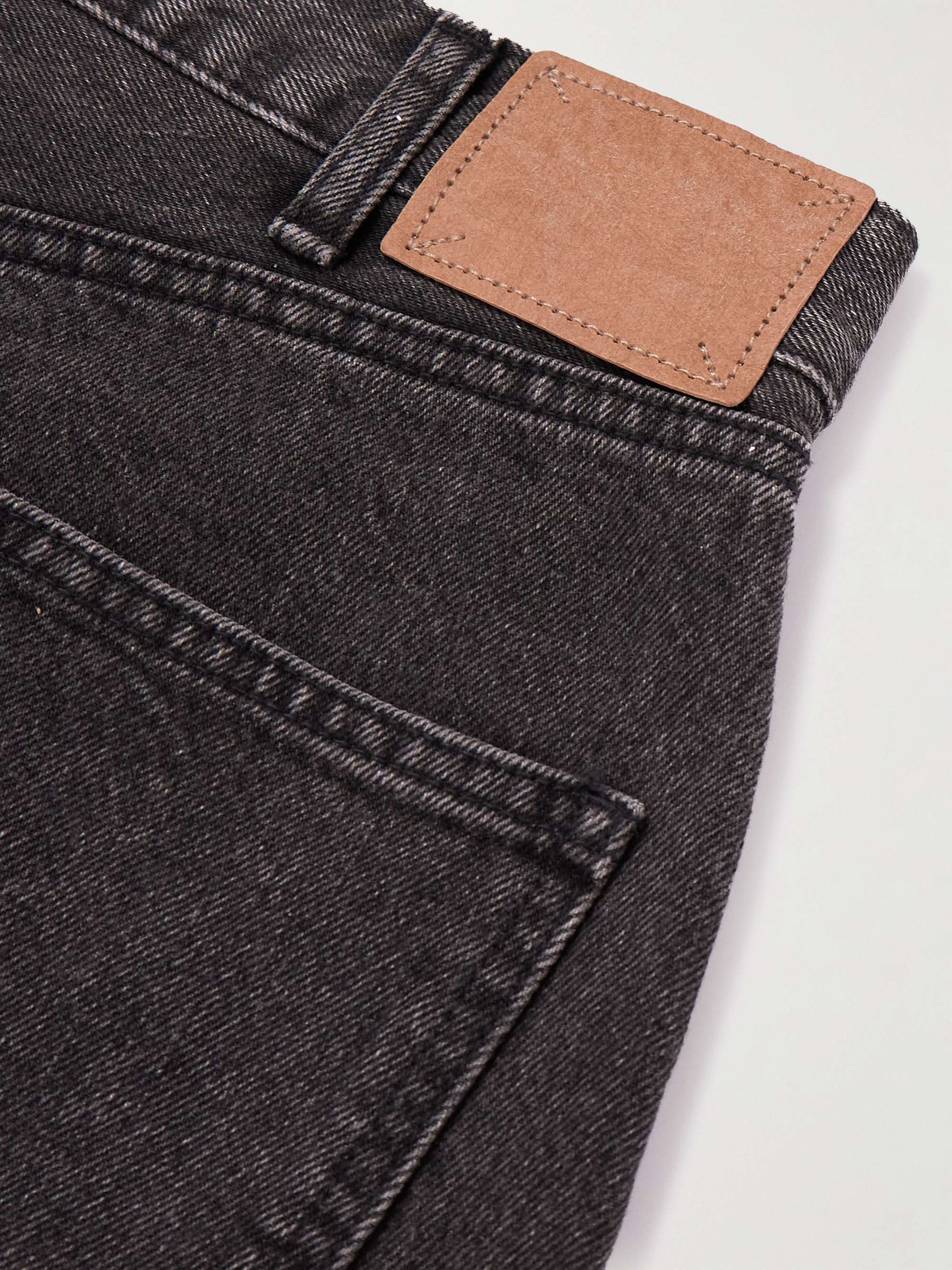 CELINE HOMME Wesley Wide-Leg Distressed Denim Shorts