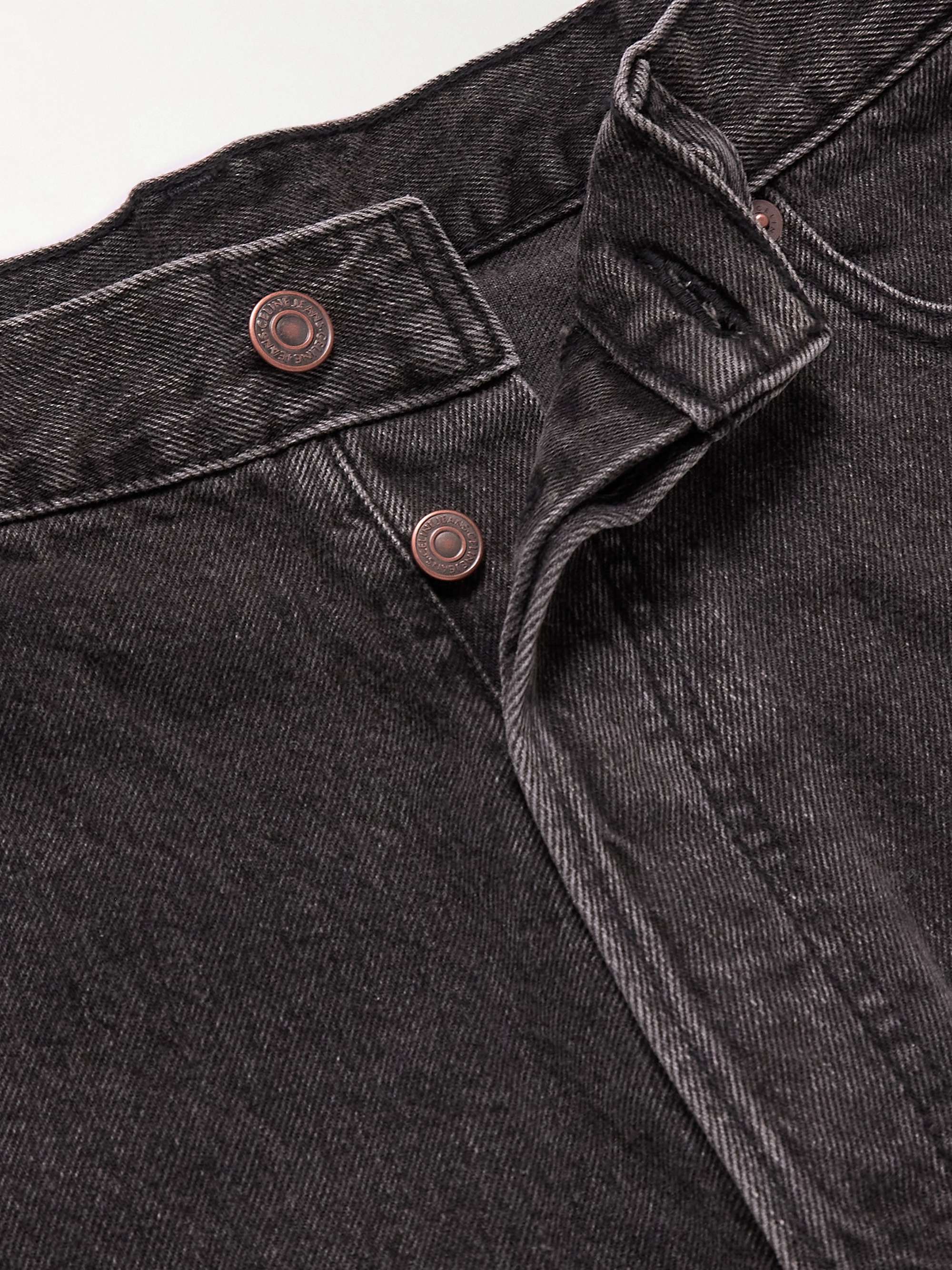 CELINE HOMME Wesley Wide-Leg Distressed Denim Shorts