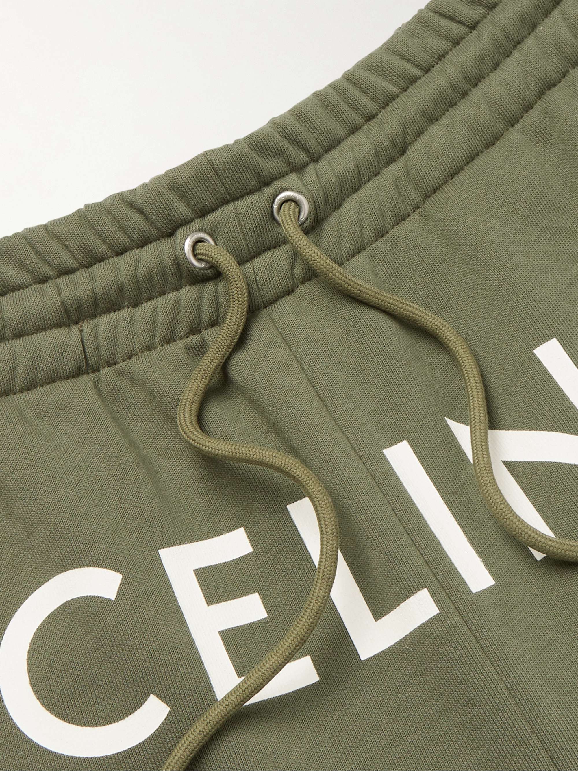 CELINE HOMME Tapered Logo-Print Cotton-Blend Jersey Sweatpants