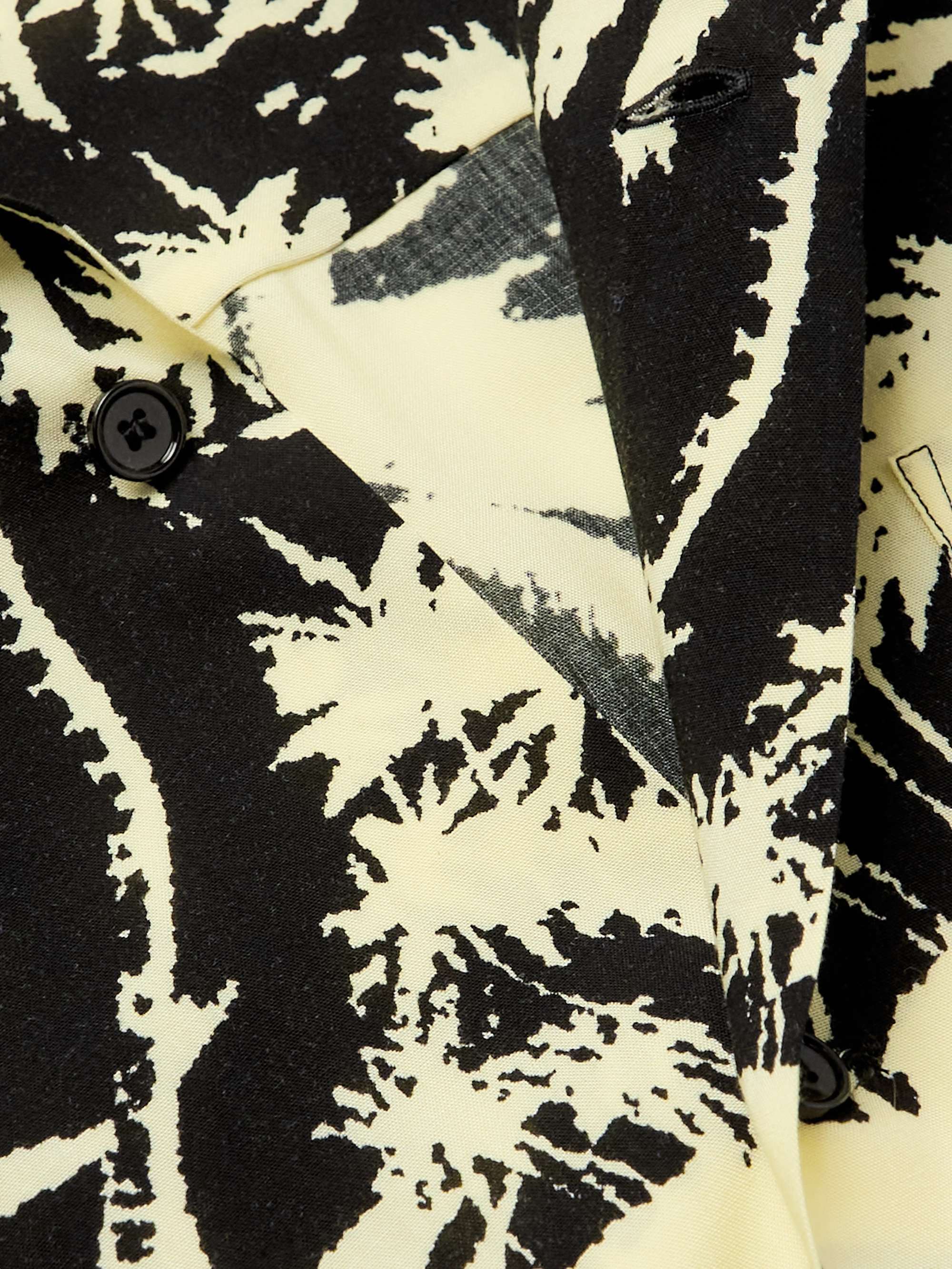 CELINE Convertible-Collar Printed Voile Shirt