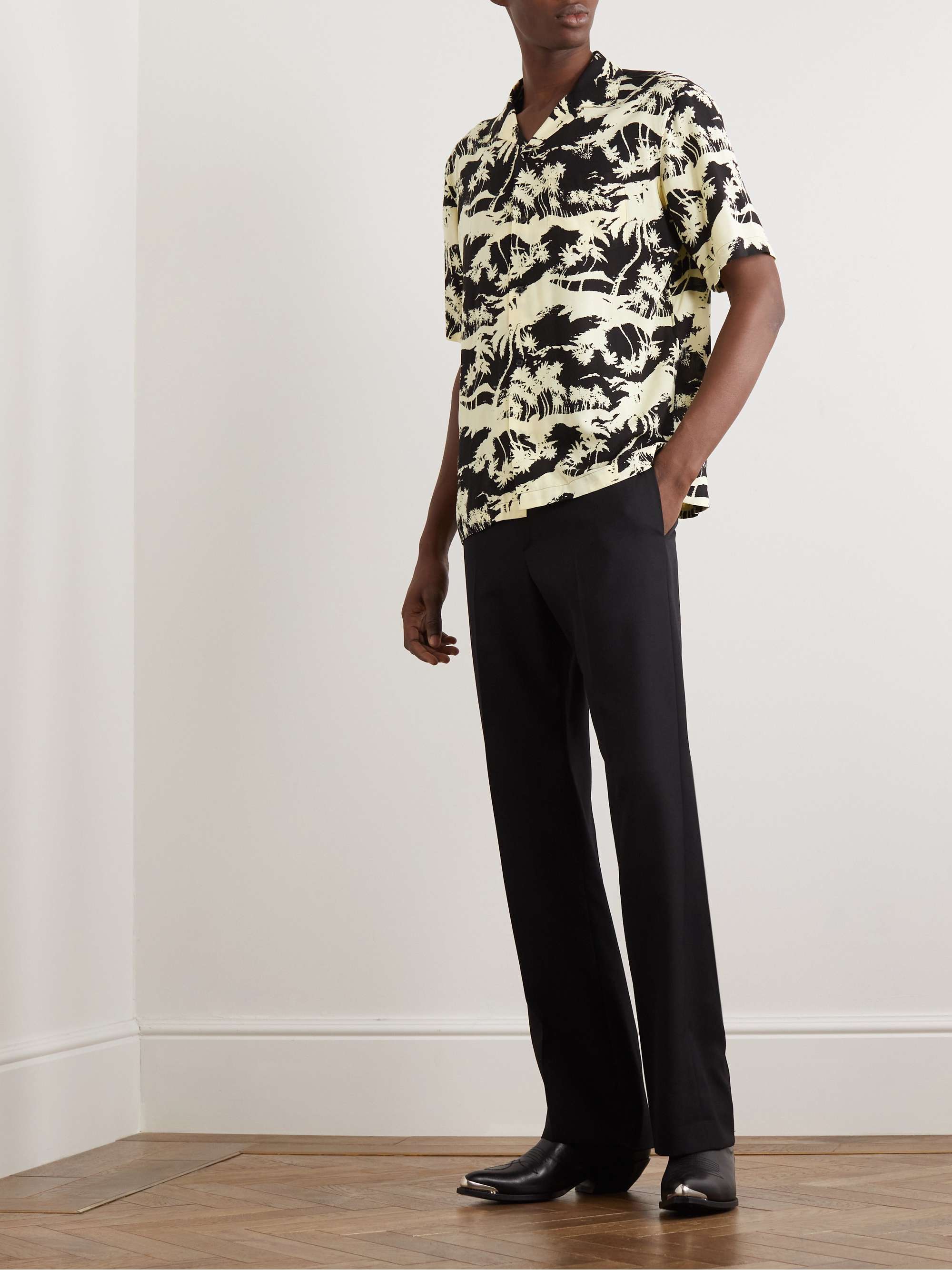 CELINE HOMME Convertible-Collar Printed Voile Shirt for Men | MR PORTER