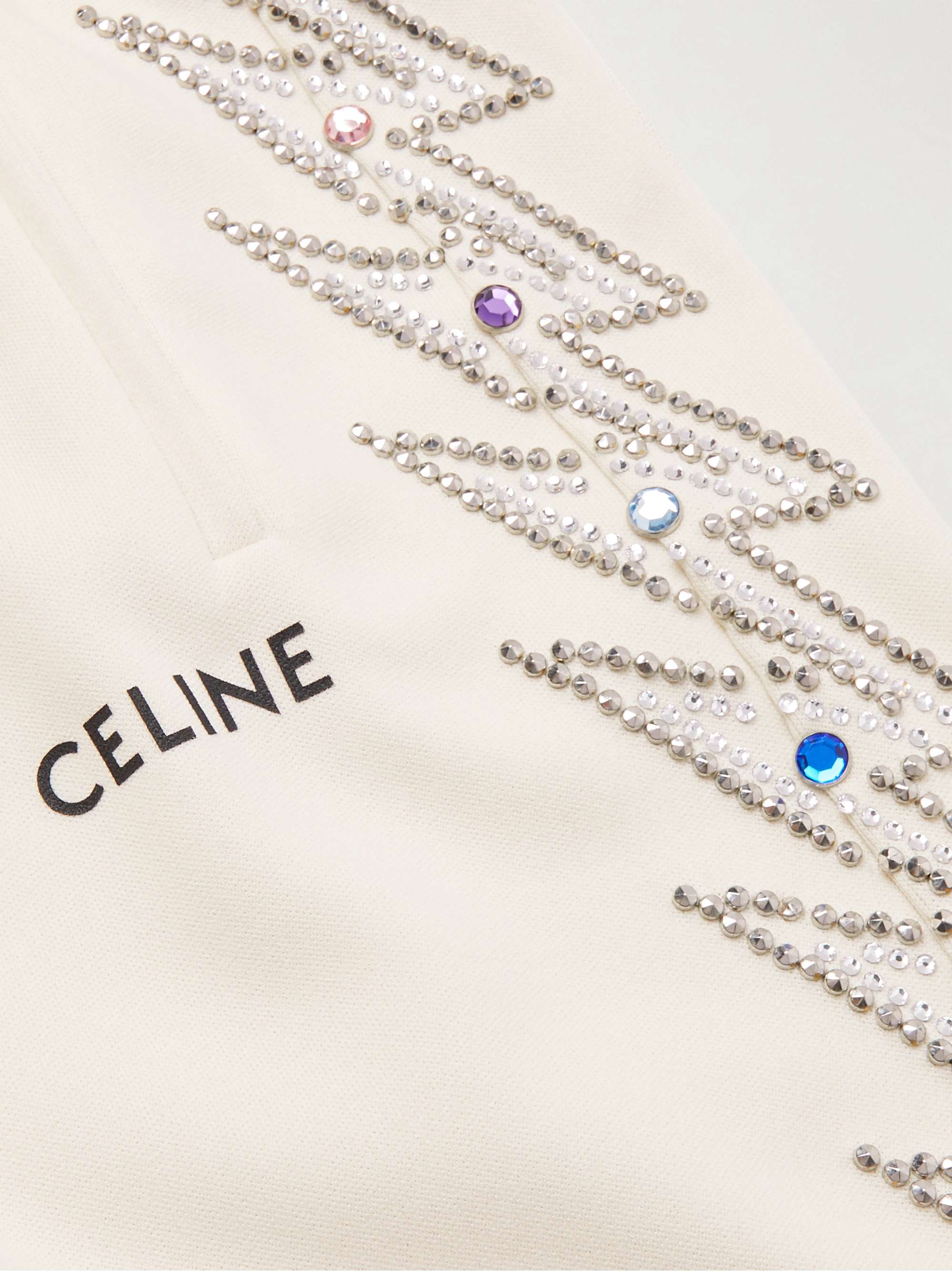 CELINE HOMME Straight-Leg Embellished Jersey Track Pants
