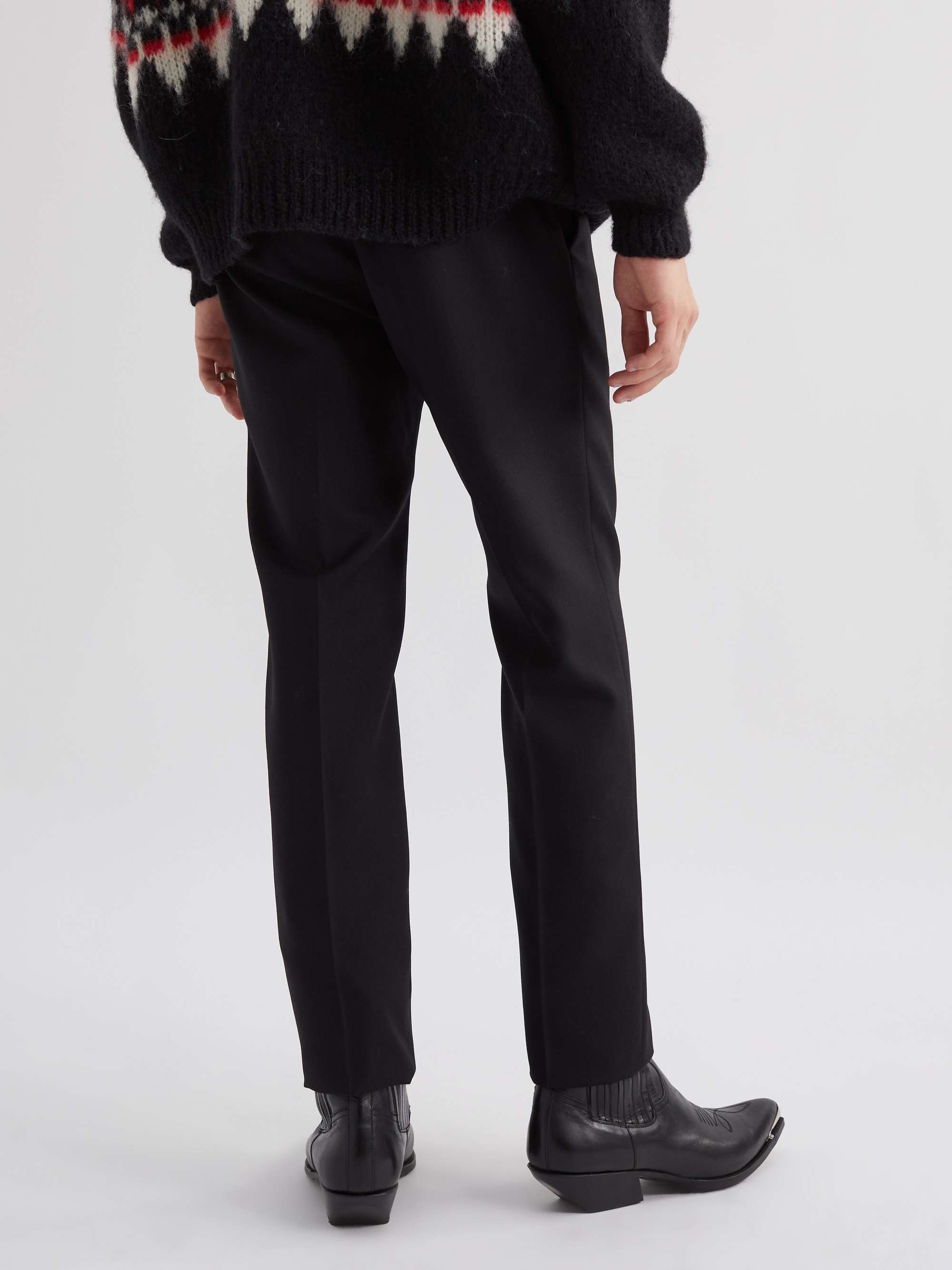 CELINE Straight-Leg Pleated Wool Suit Trousers