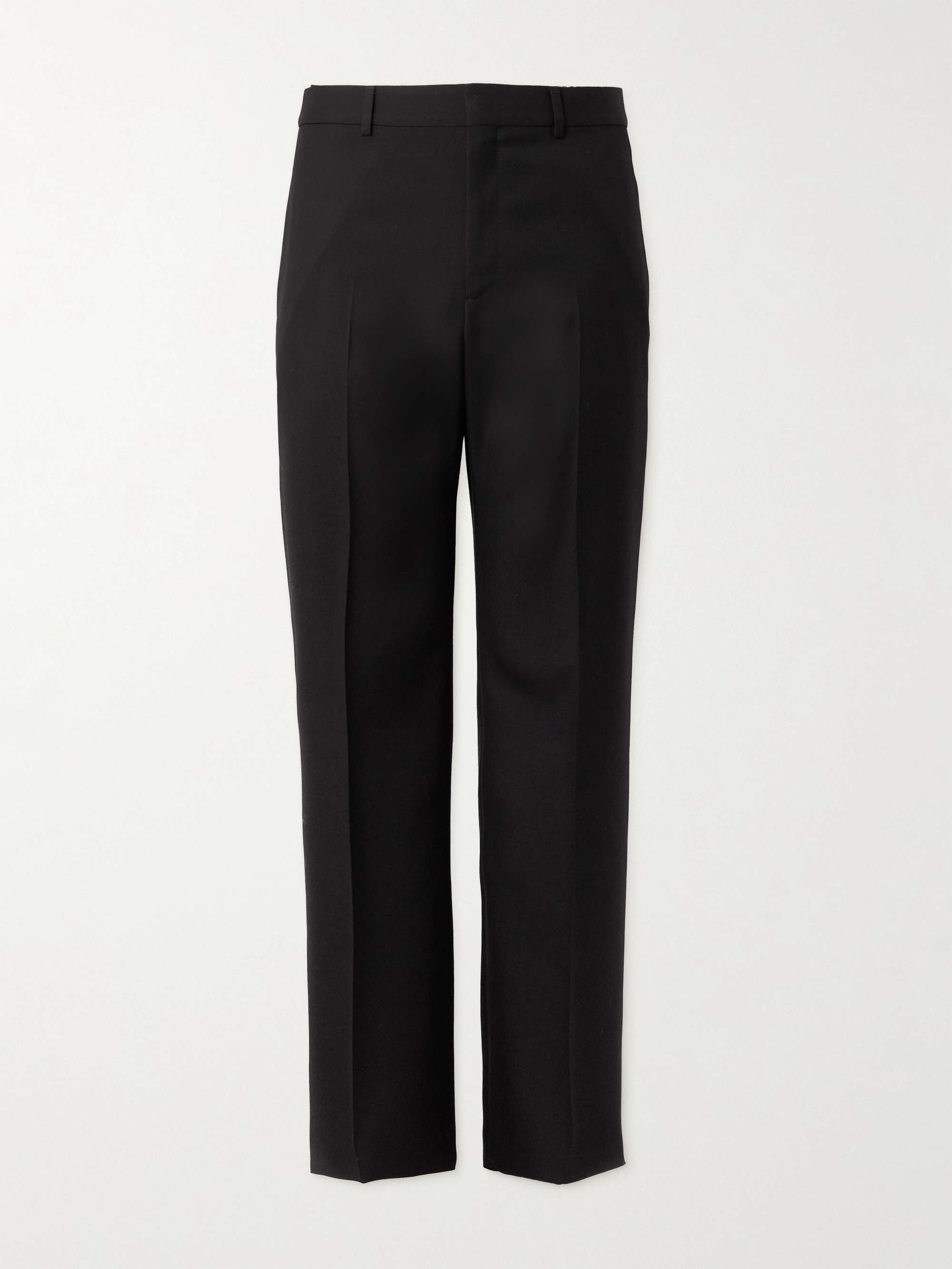 CELINE HOMME Straight Leg Pleated Wool Suit Trousers for Men MR
