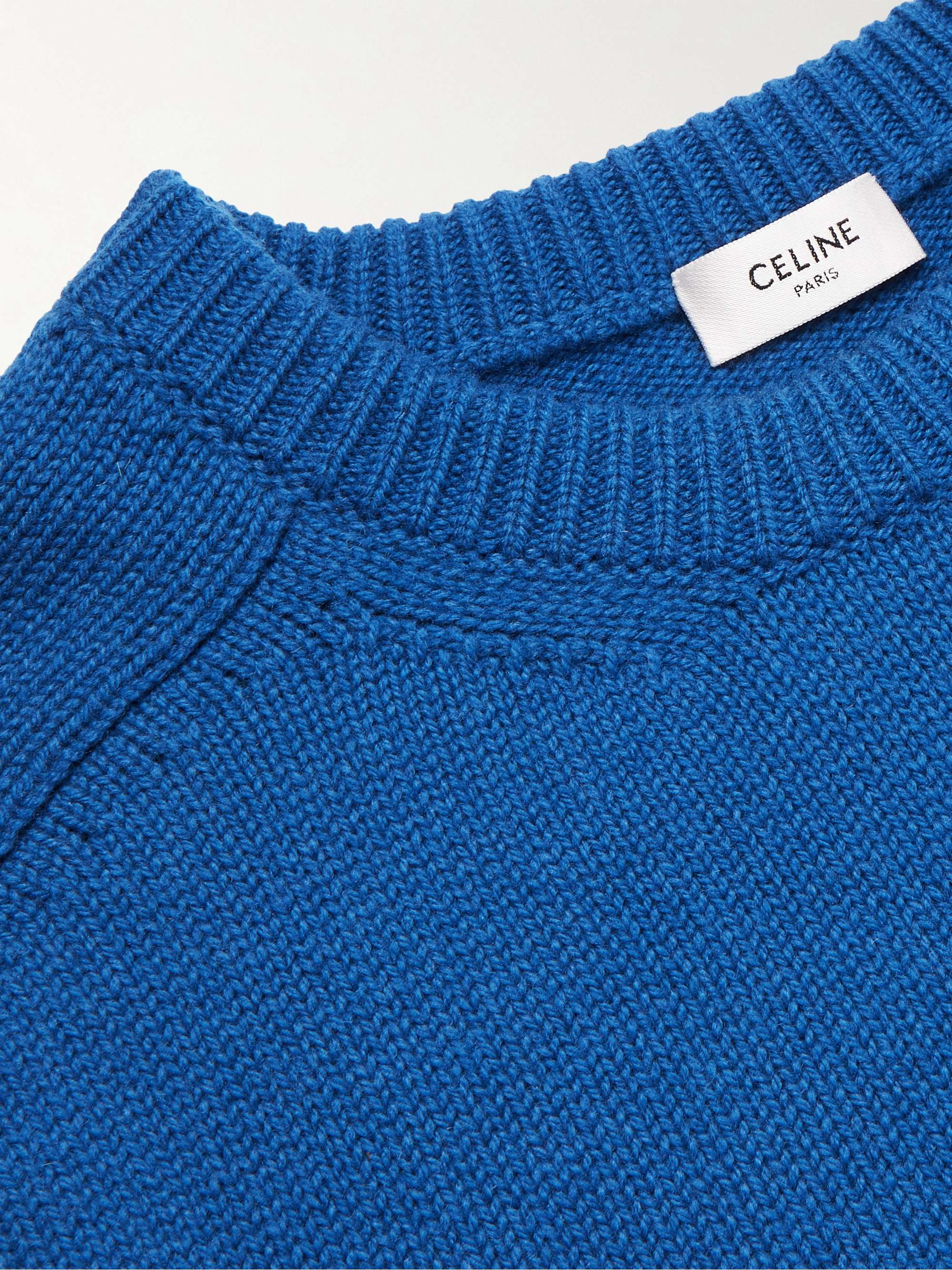 CELINE HOMME Logo-Embroidered Wool and Cashmere-Blend Sweater
