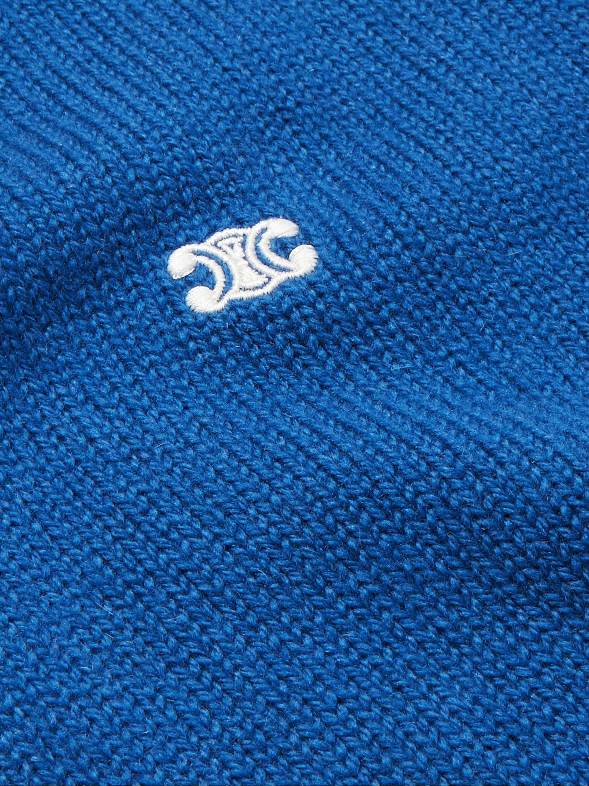 CELINE HOMME Logo-Embroidered Wool and Cashmere-Blend Sweater