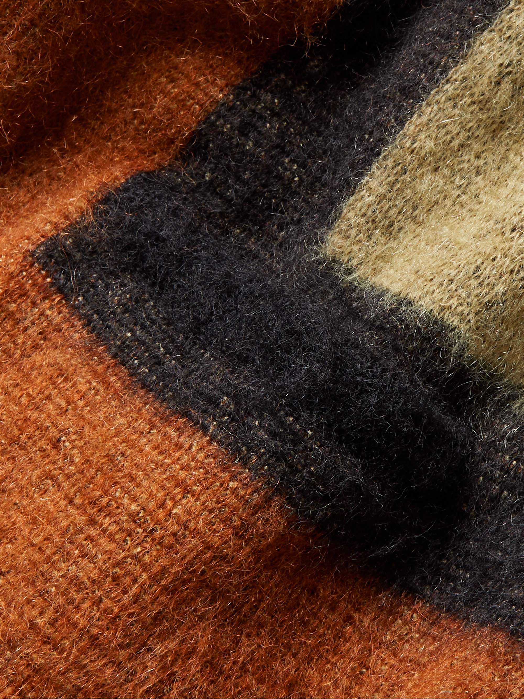 CELINE HOMME Slim-Fit Embellished Colour-Block Mohair-Blend Cardigan