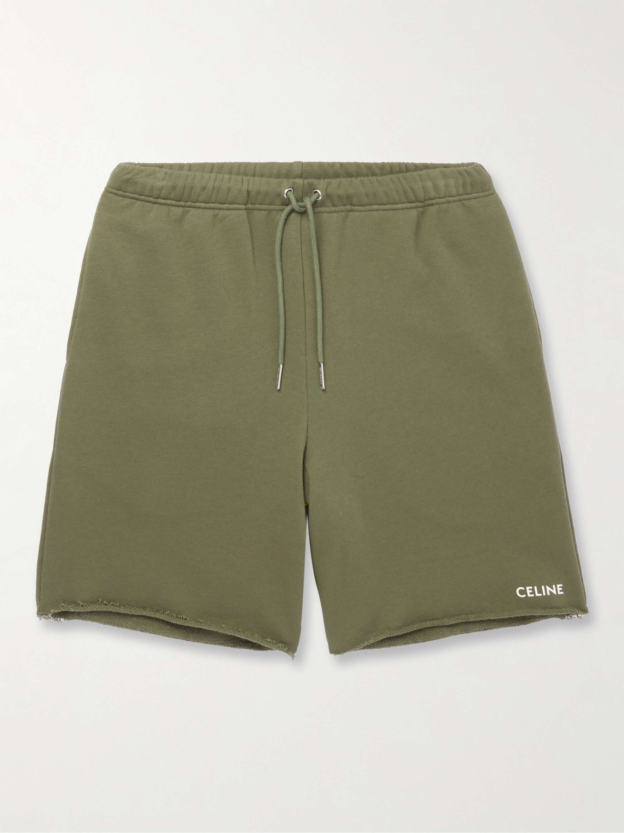GREG LAUREN Tapered Brushed-Cotton Drawstring Cargo Shorts for Men