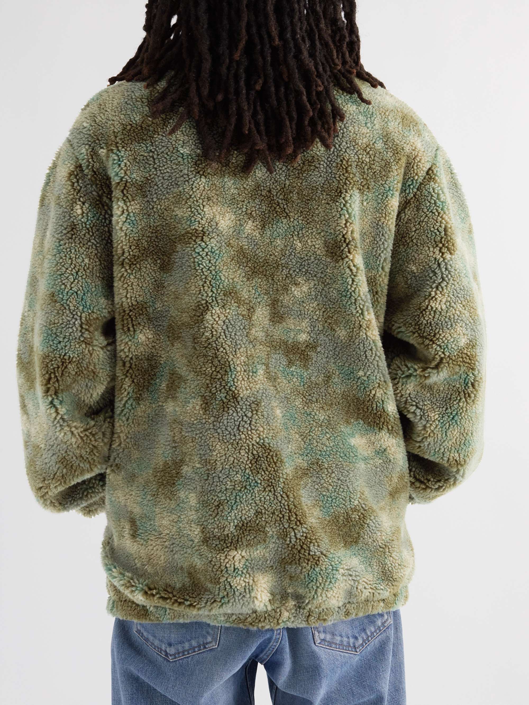 CELINE Oversized Camouflage-Print Fleece Jacket