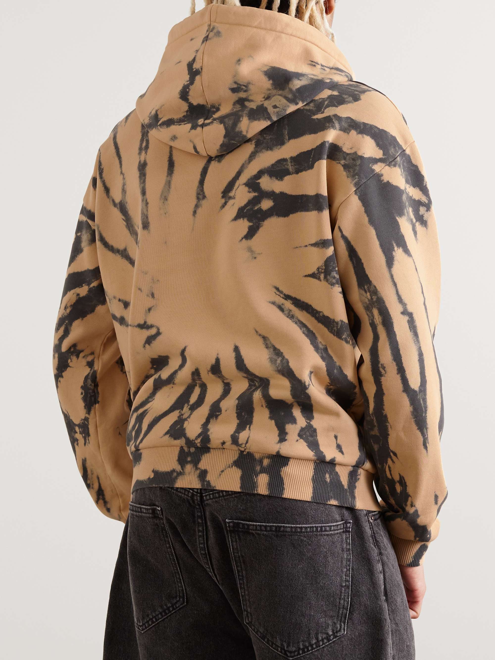 CELINE HOMME Felpa in jersey di cotone tie-dye con cappuccio e logo
