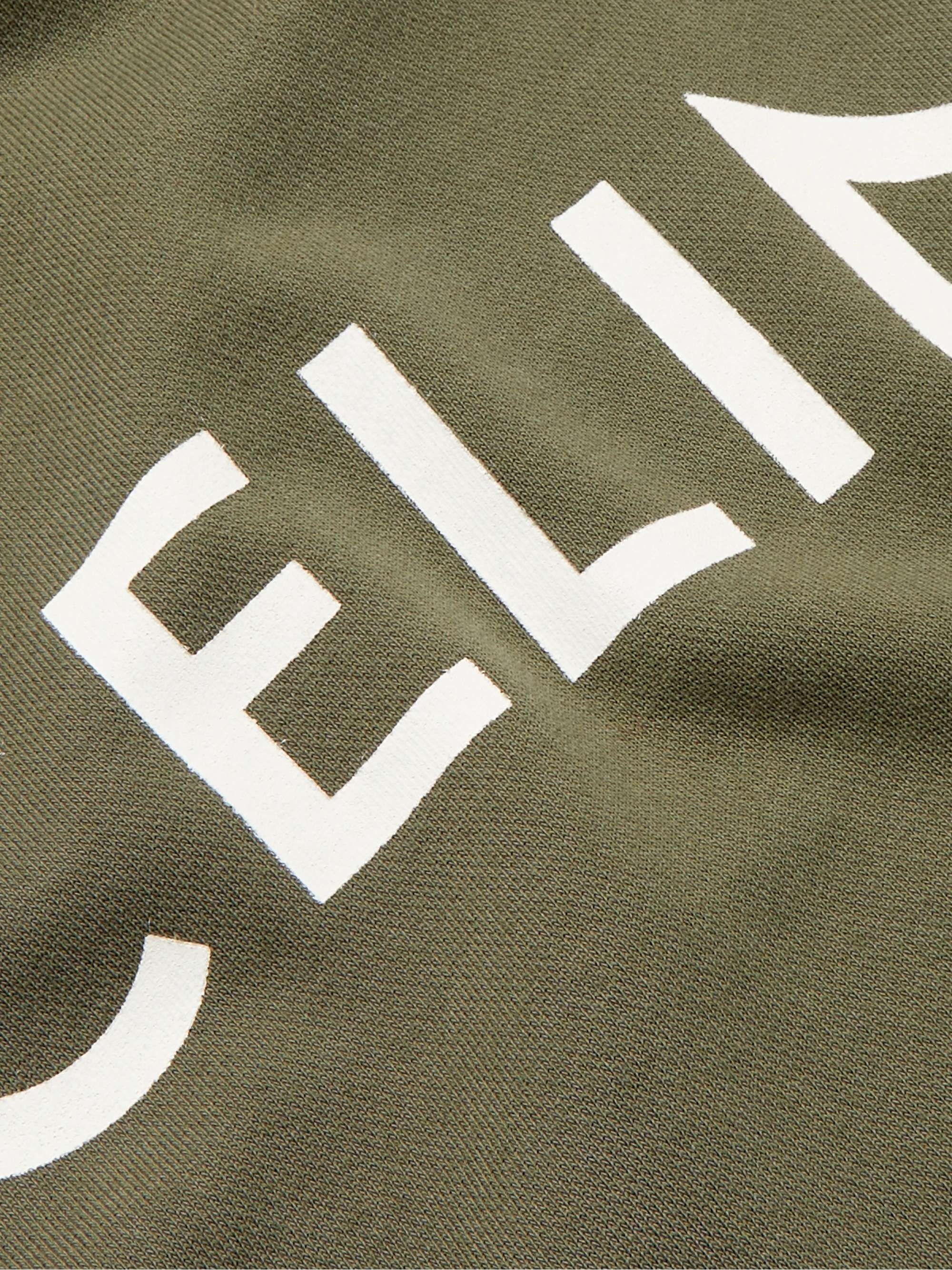 CELINE Logo-Print Cotton-Blend Jersey Hoodie