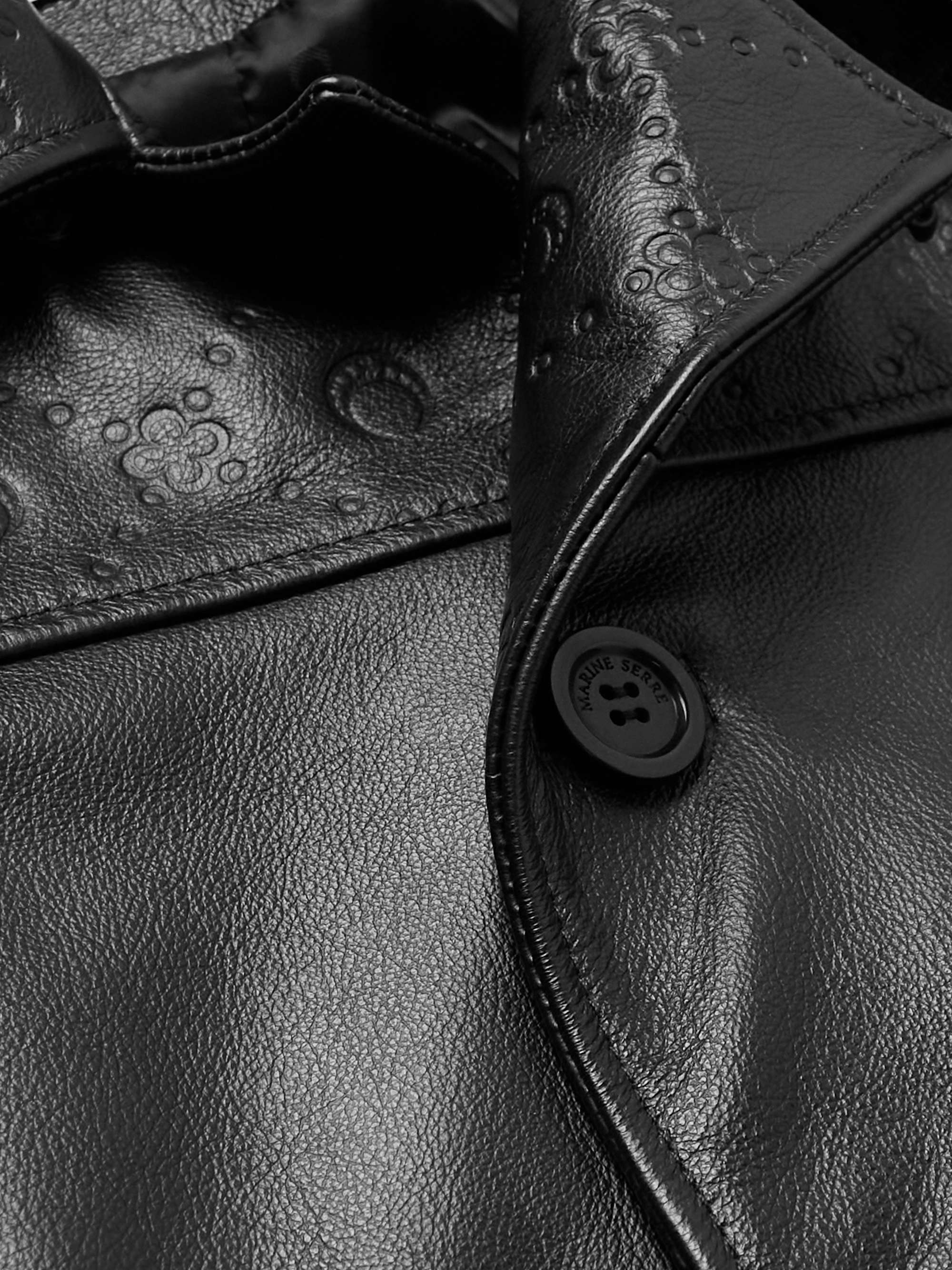MARINE SERRE Moonogram Embossed Leather Jacket