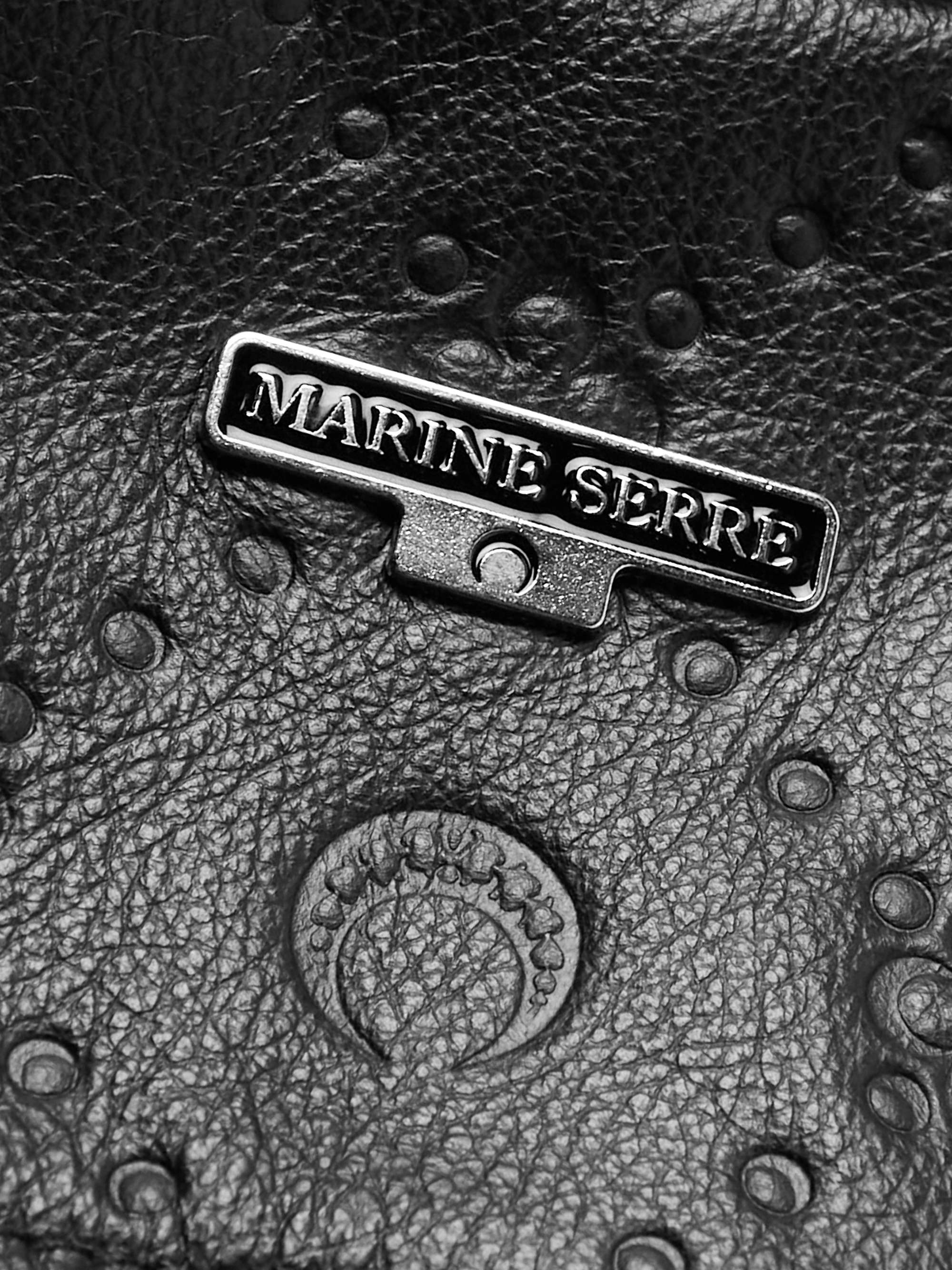 MARINE SERRE Moonogram Embossed Leather Jacket