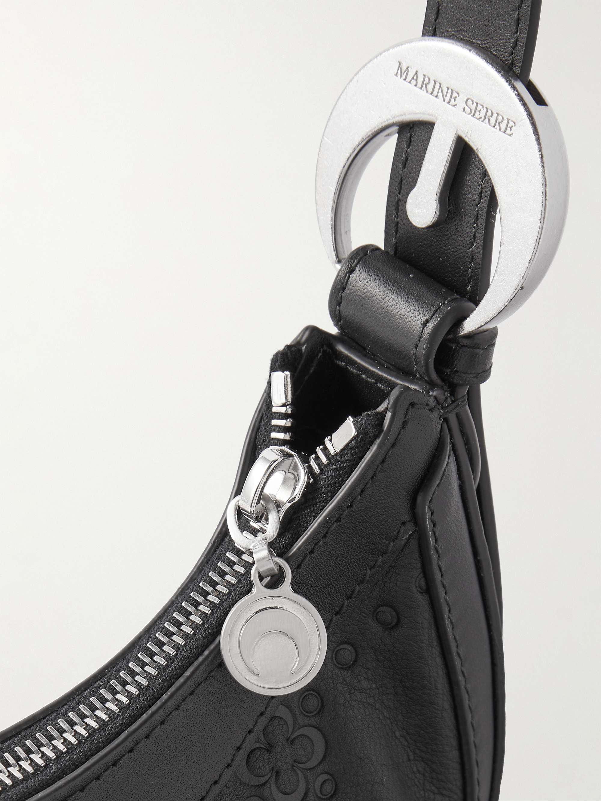 MARINE SERRE Eclips Mini Embossed Leather Mini Messenger Bag