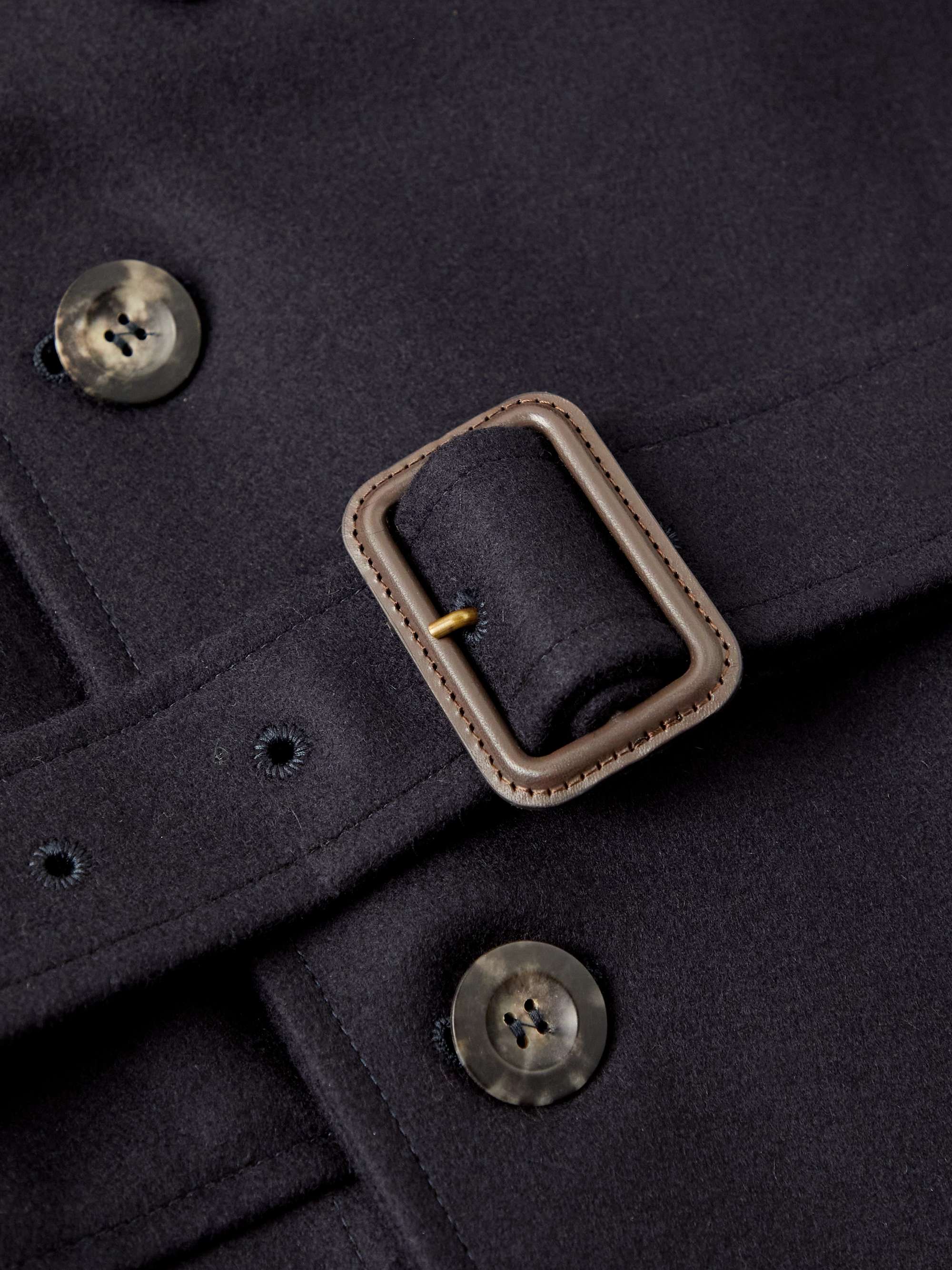 PRIVATE WHITE V.C. Belted Melton Wool Trench Coat