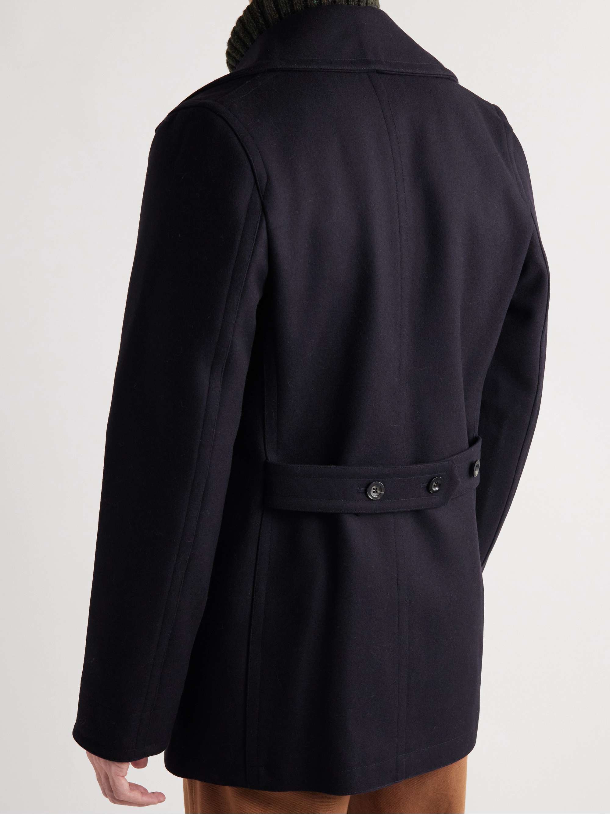 PRIVATE WHITE V.C. Double-Breasted Melton Wool Peacoat
