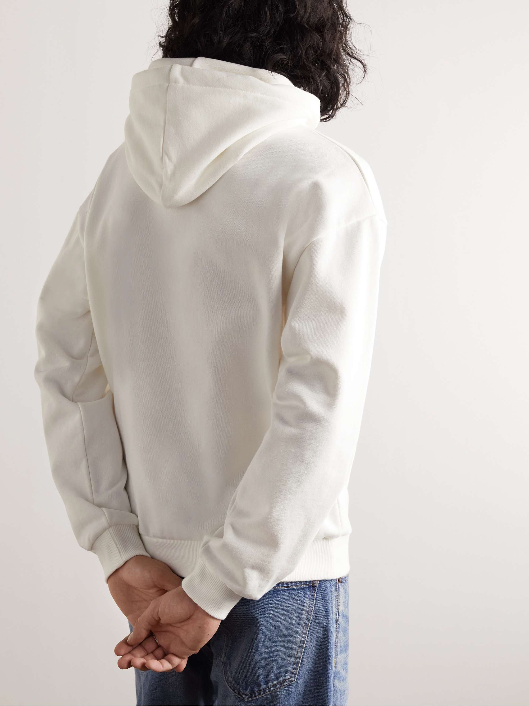 CELINE HOMME Logo-Print Embellished Cotton-Jersey Hoodie