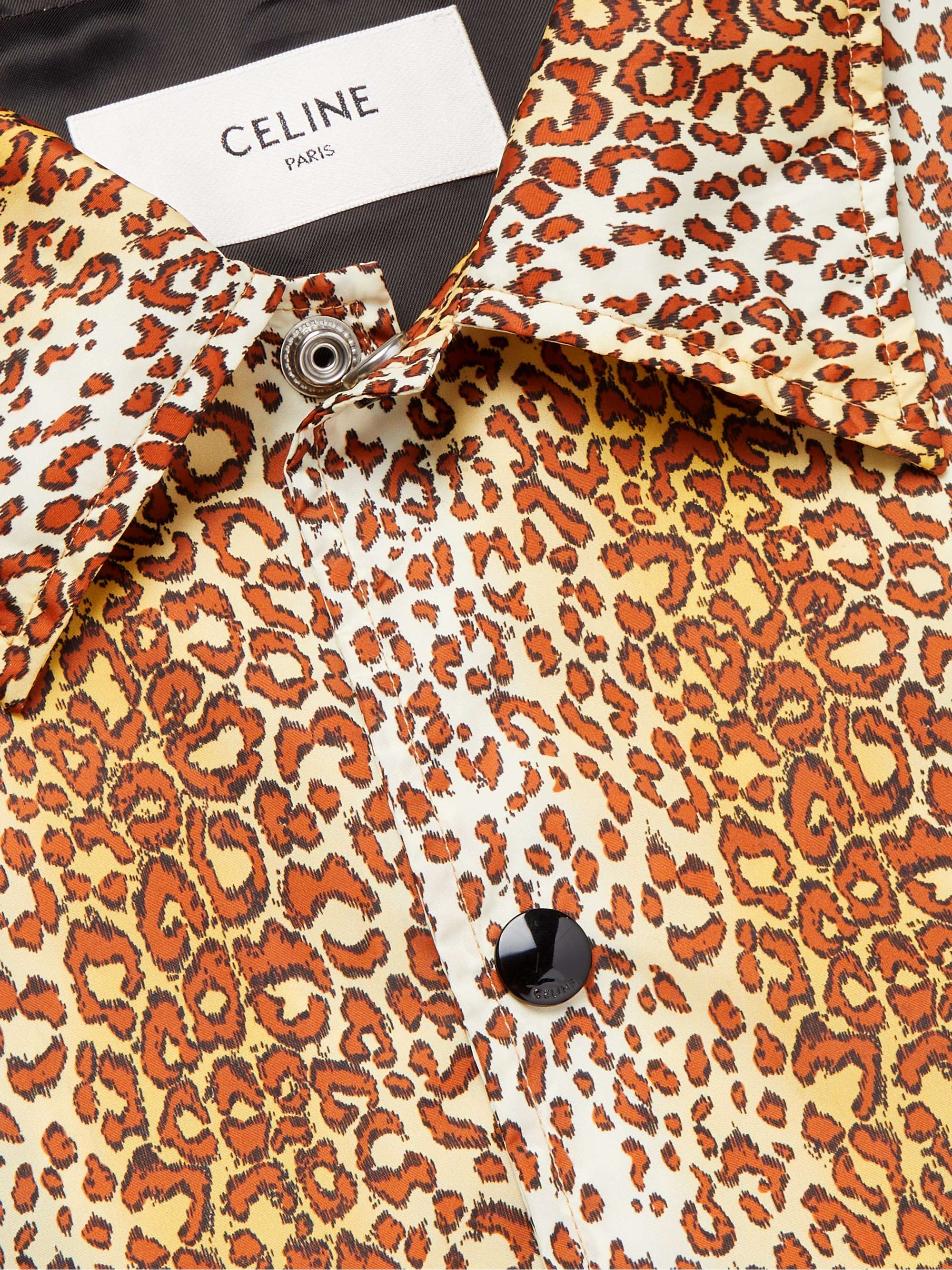 CELINE HOMME Logo-Print Leopard-Print Shell Coach Jacket