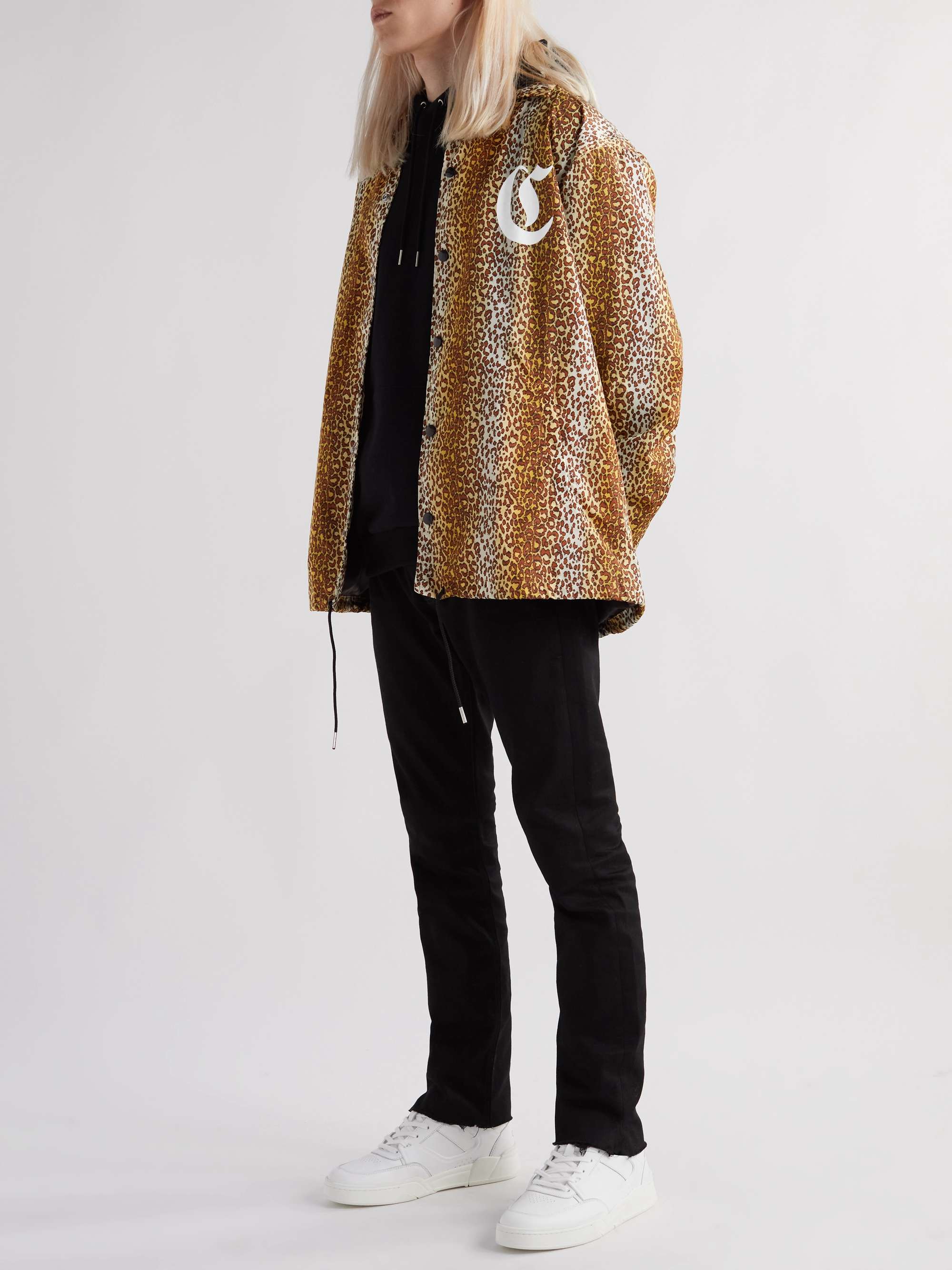 CELINE HOMME Logo-Print Leopard-Print Shell Coach Jacket for Men | MR ...