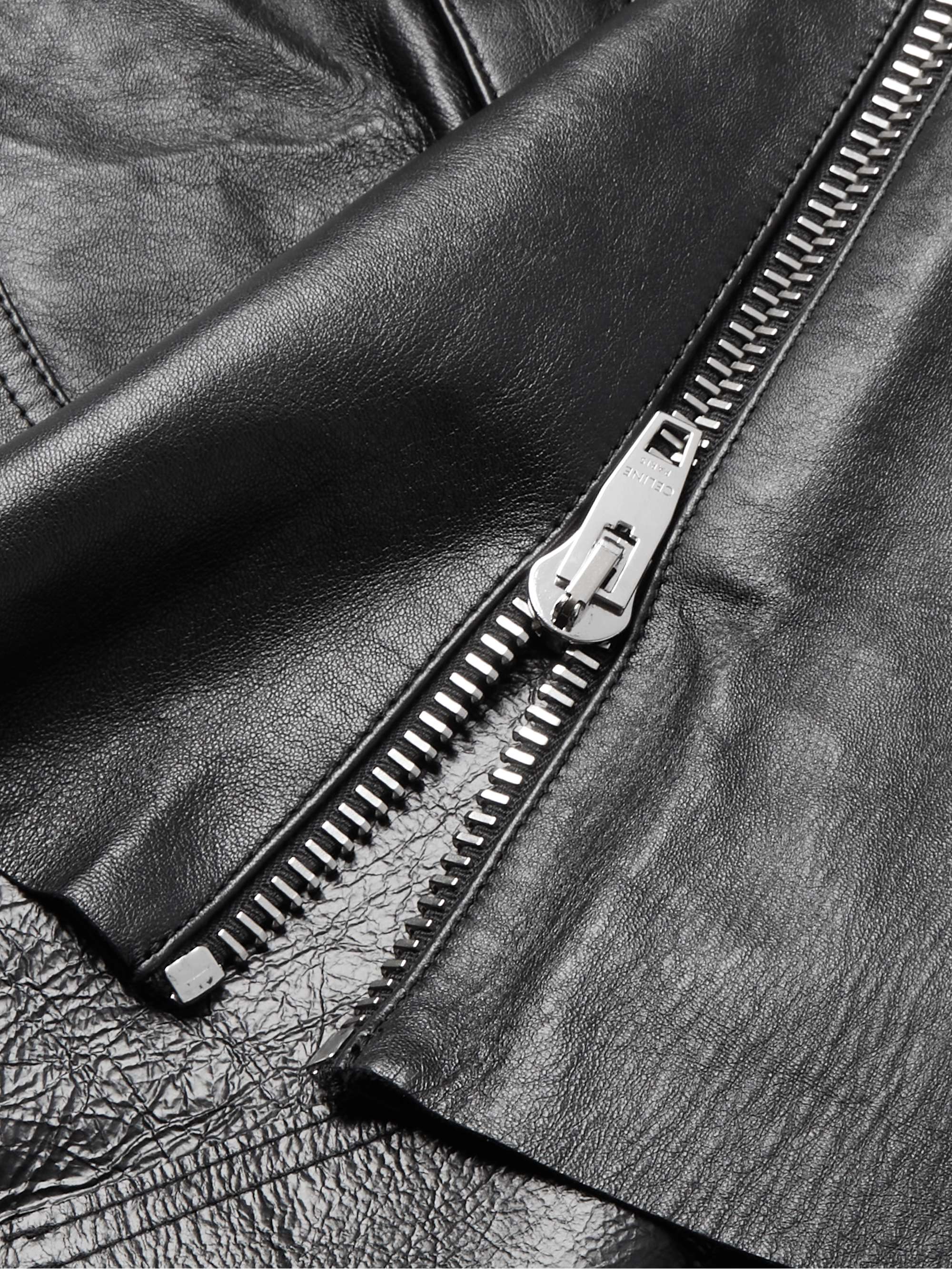 CELINE HOMME Buckled Leather Skirt
