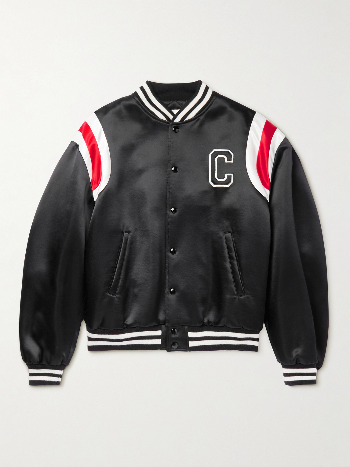 Teddy Logo-Appliquéd Satin Varsity Jacket