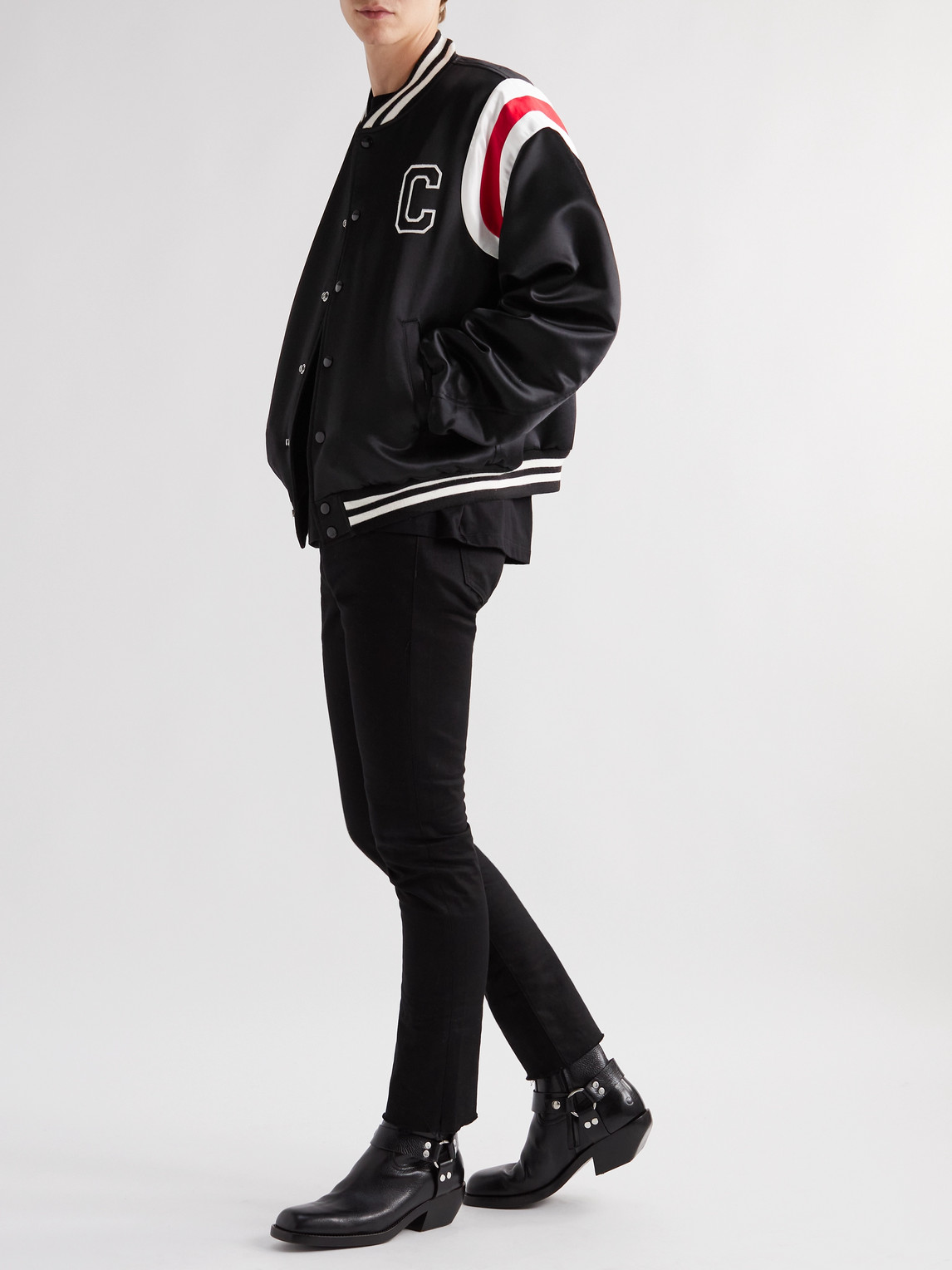 Teddy Logo-Appliquéd Satin Varsity Jacket — 2