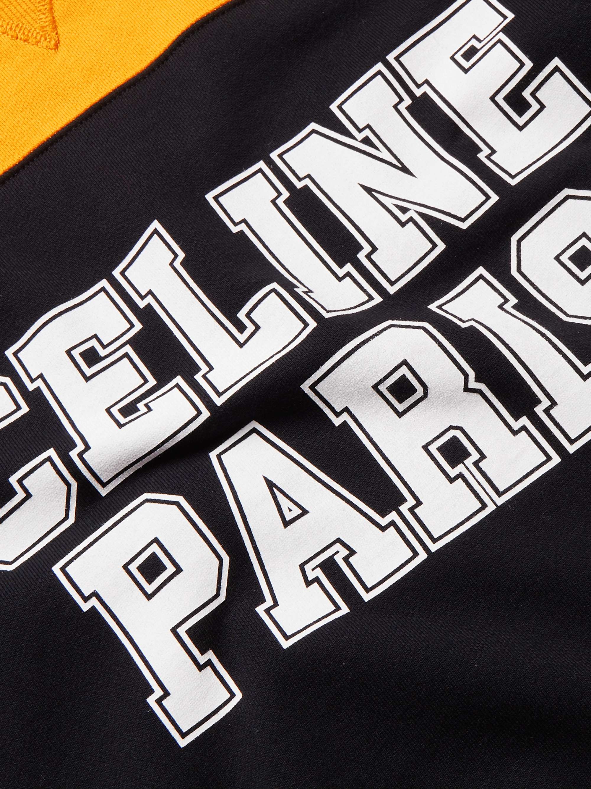 CELINE HOMME Logo-Print Colour-Block Cotton-Blend Jersey Sweatshirt