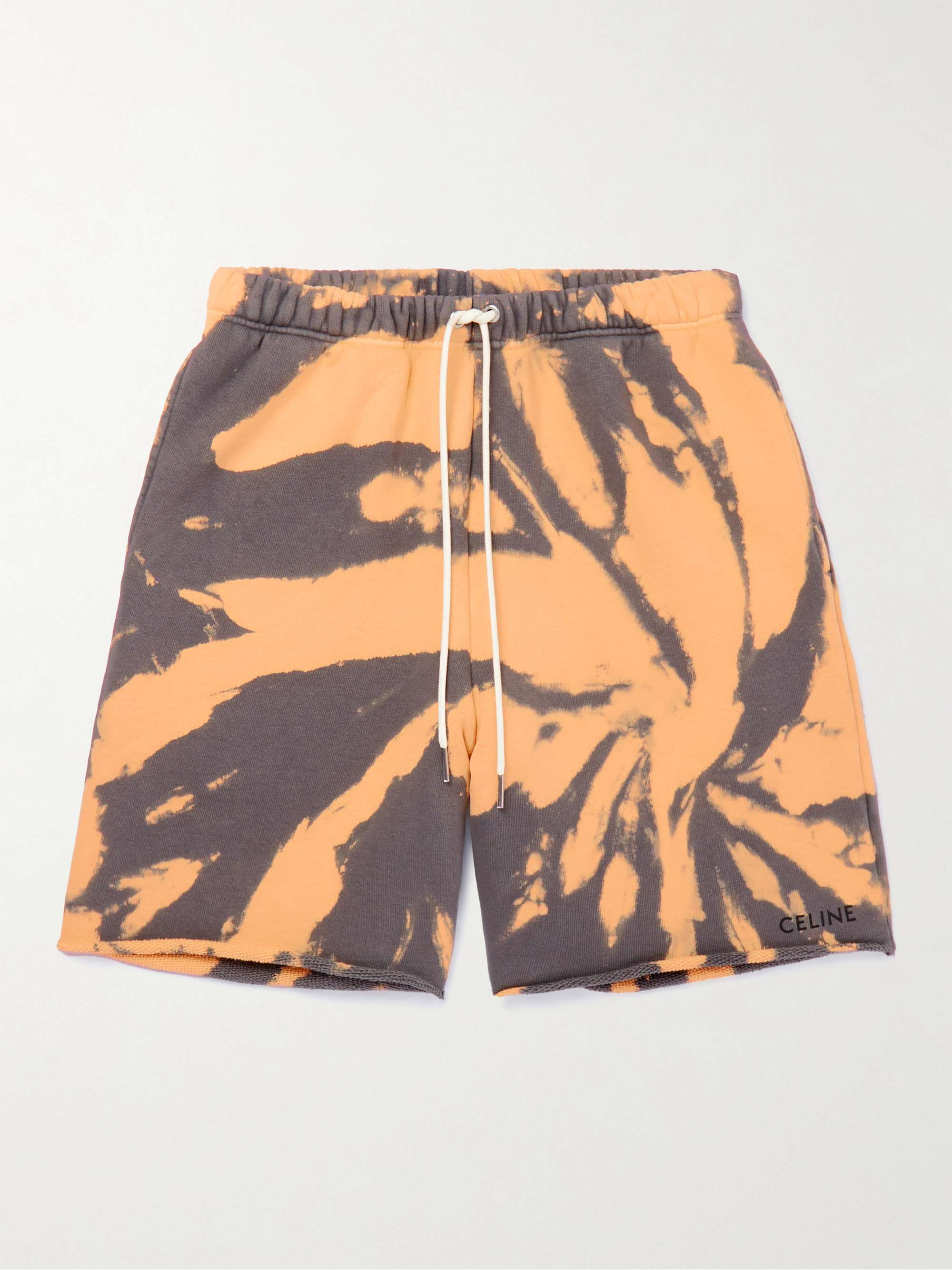 CELINE HOMME Tie-Dyed Cotton-Jersey Drawstring Shorts