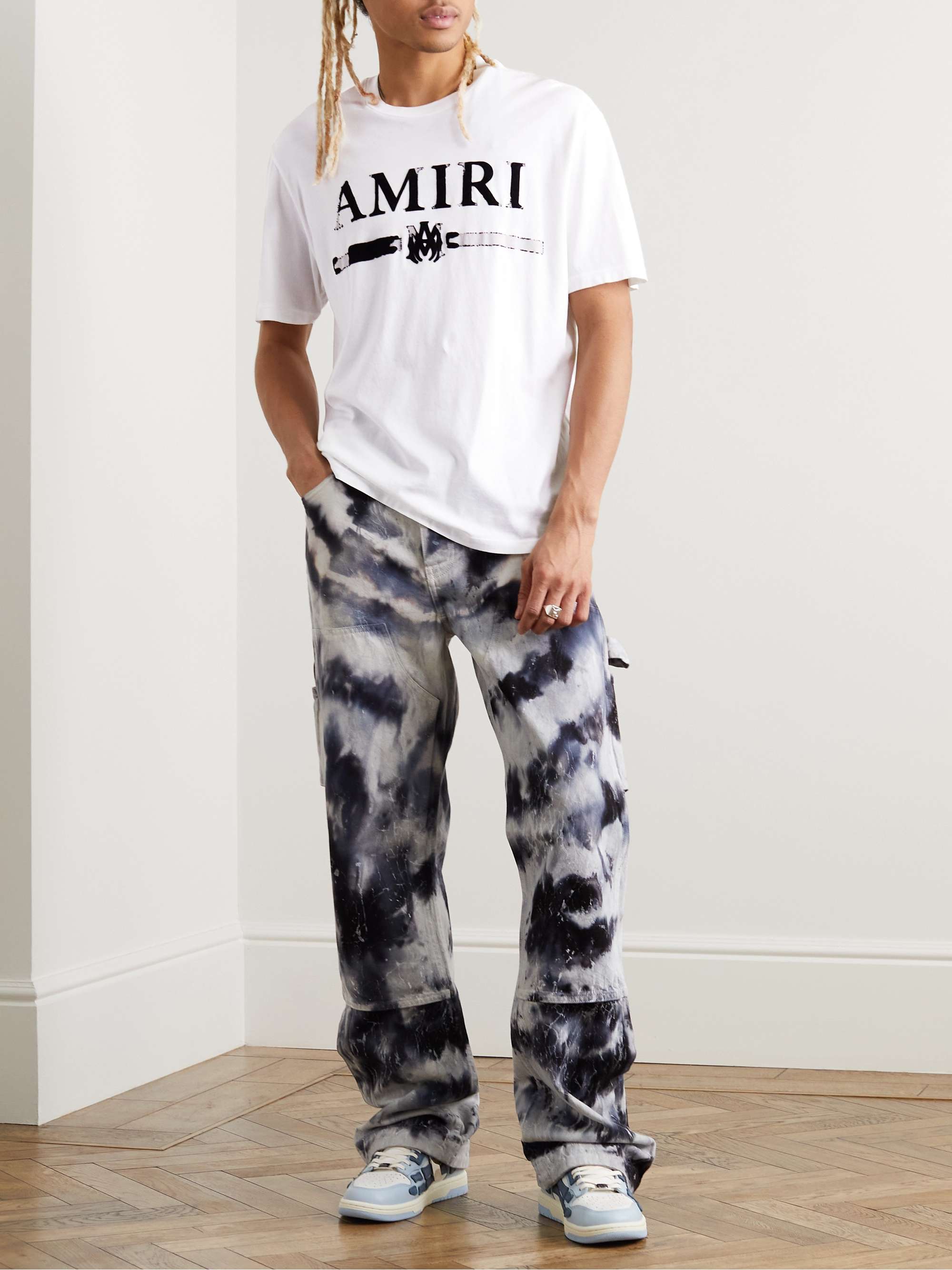 AMIRI Logo-Flocked Cotton-Jersey T-Shirt