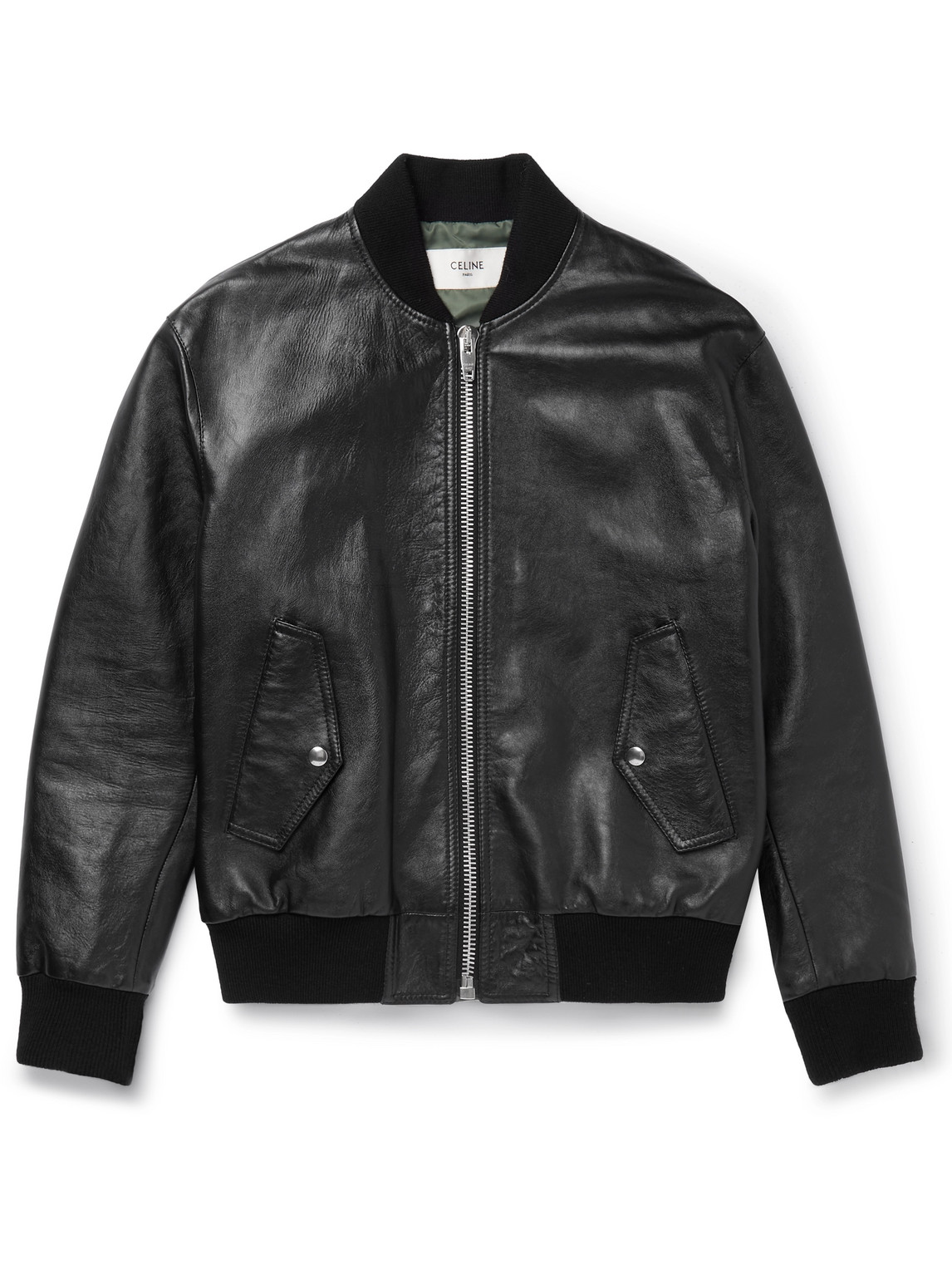 Celine Logo-Embossed Leather Bomber Jacket - Men