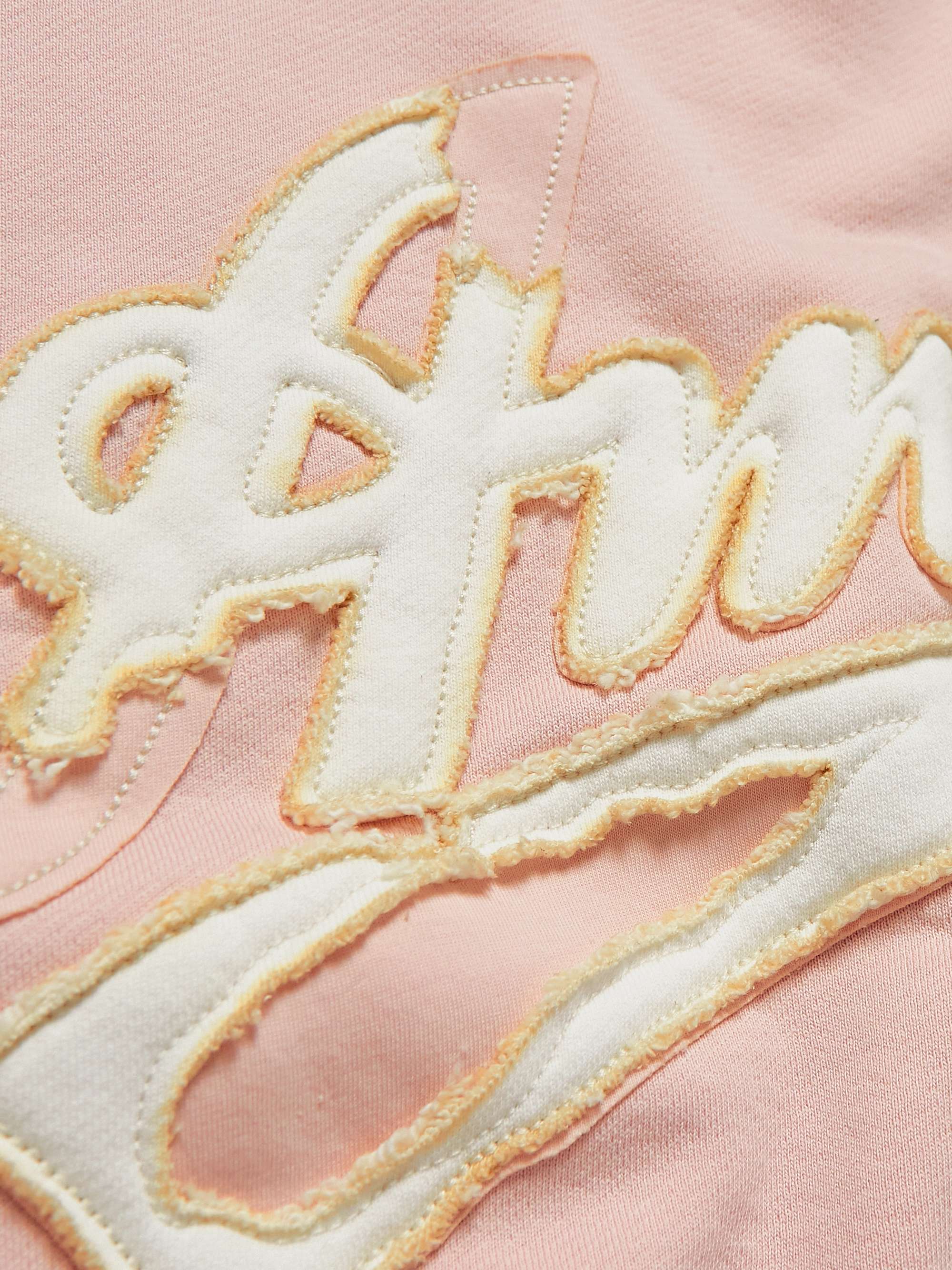 AMIRI Logo-Appliquéd Distressed Cotton-Jersey Sweatshirt
