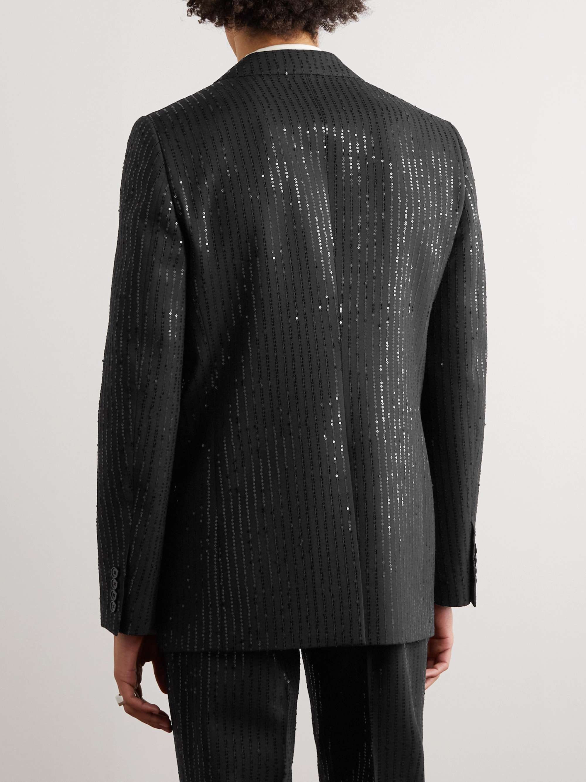 CELINE HOMME Sequin-Embellished Wool Suit Jacket