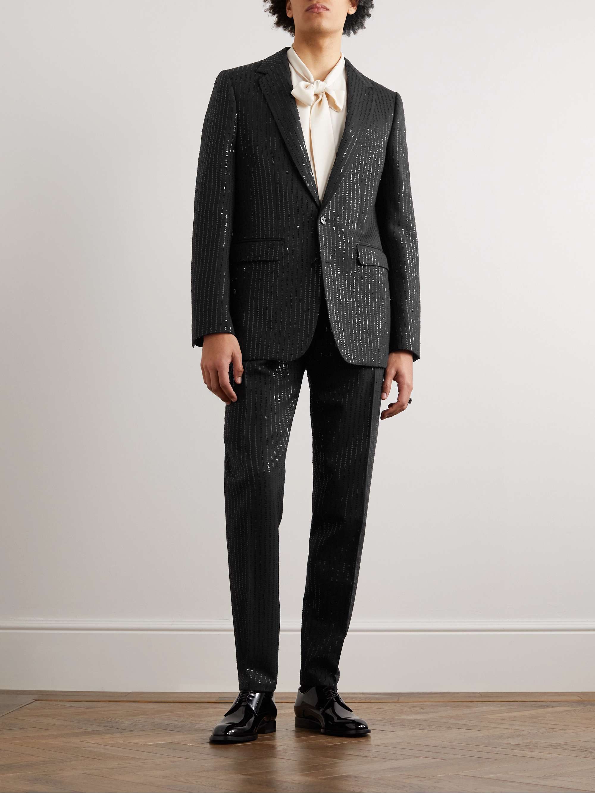 CELINE HOMME Sequin-Embellished Wool Suit Jacket